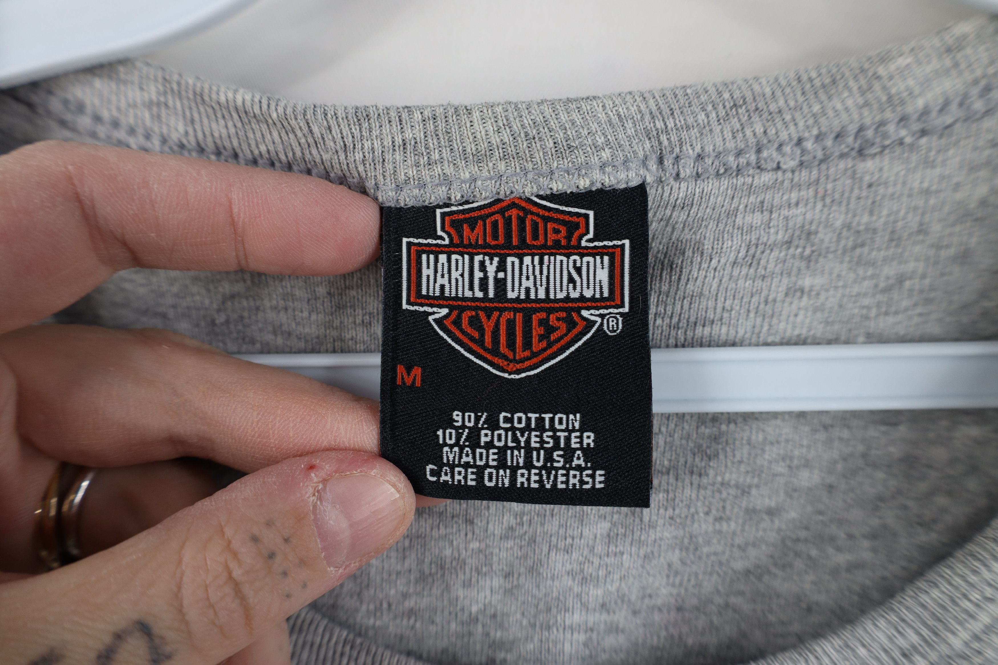 Harley Davidson Vintage Y2K 2002 Harley Davidson Cropped T-Shirt Gray USA Size M / US 6-8 / IT 42-44 - 9 Thumbnail