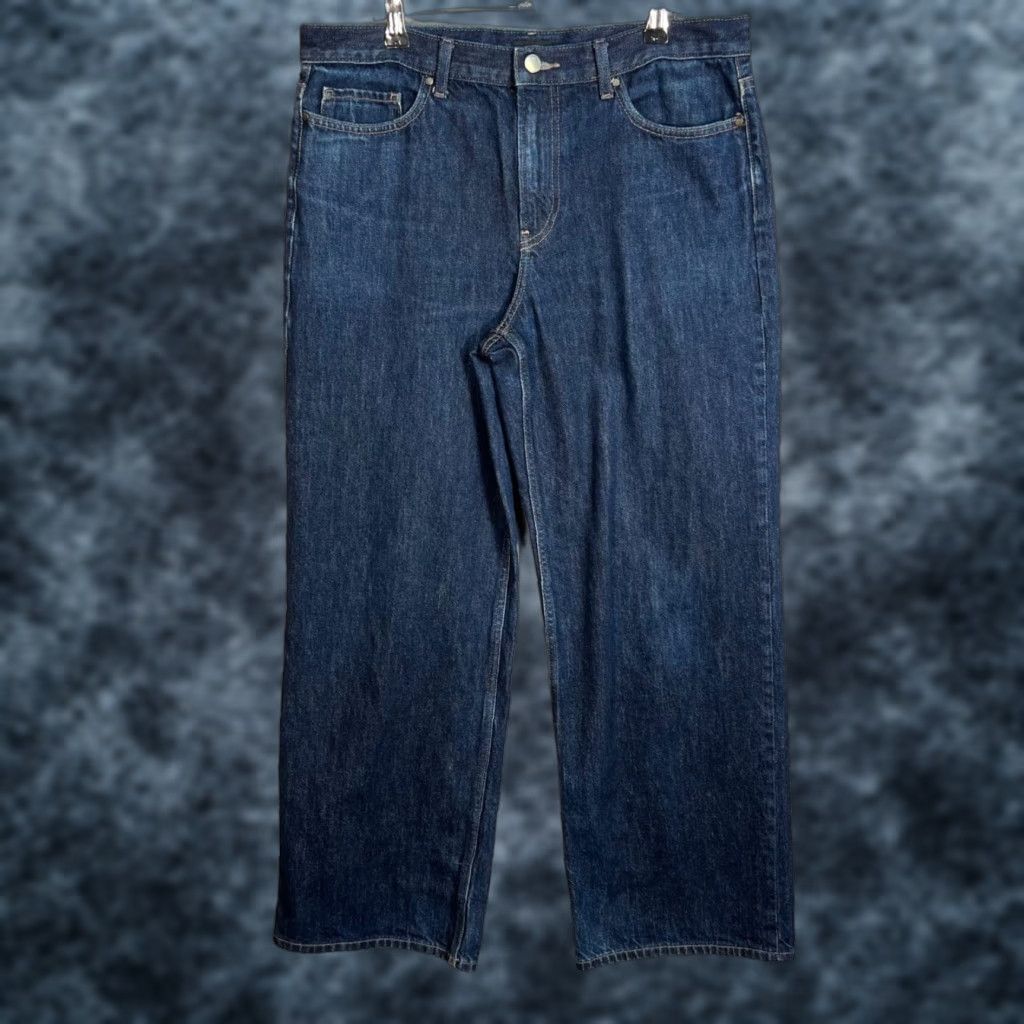 Uniqlo Uniqlo Jeans Mens 28 x 31 Blue Dark Wash Denim Straight Leg 5-Pocket Regular Cotton Blend 32x30 Vintage No N/A Size US 28 / EU 44 - 1 Thumbnail
