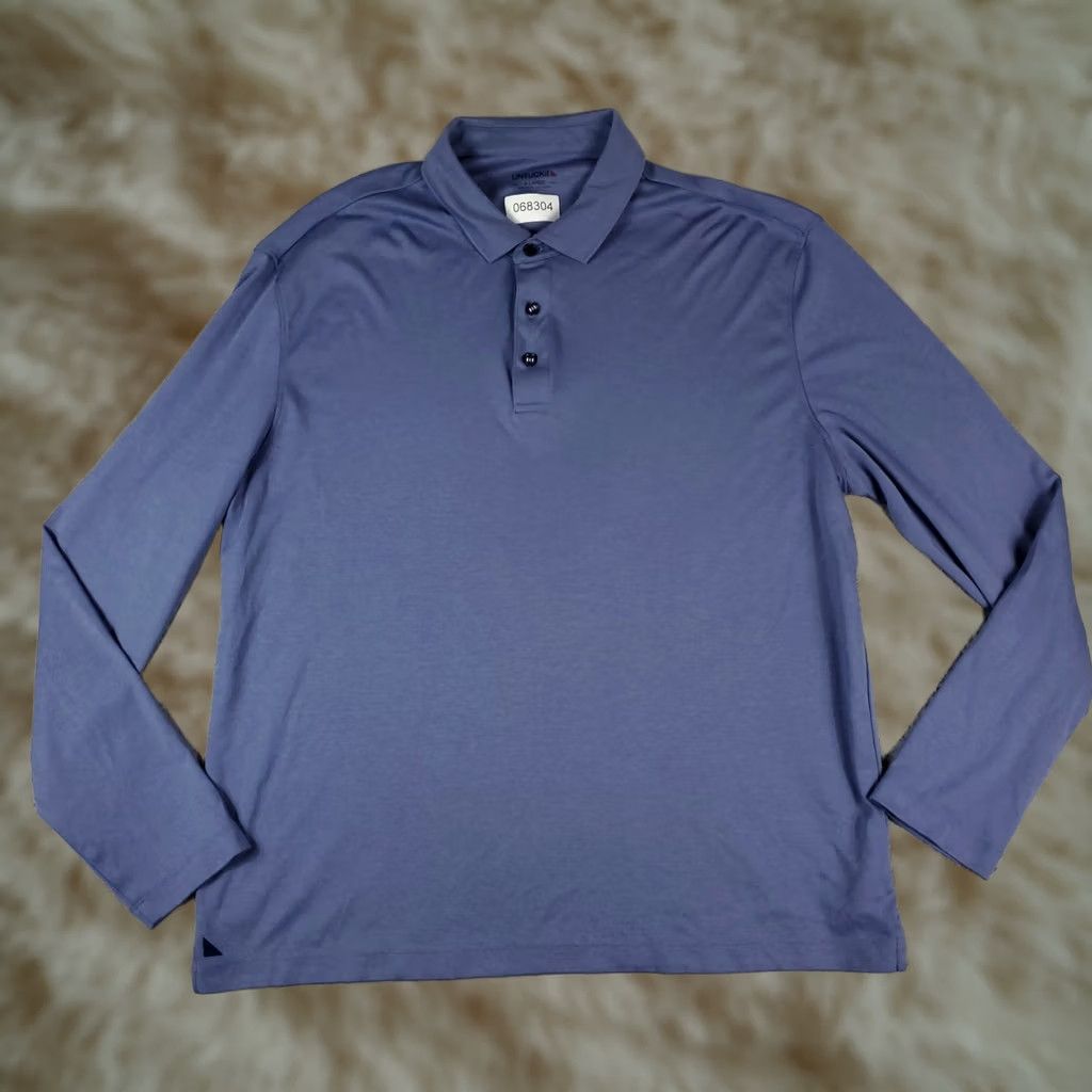 UNTUCKit UNTUCKit Polo Shirt Mens XL Blue Casual Long Sleeve Adult Size US XL / EU 56 / 4 - 1 Thumbnail