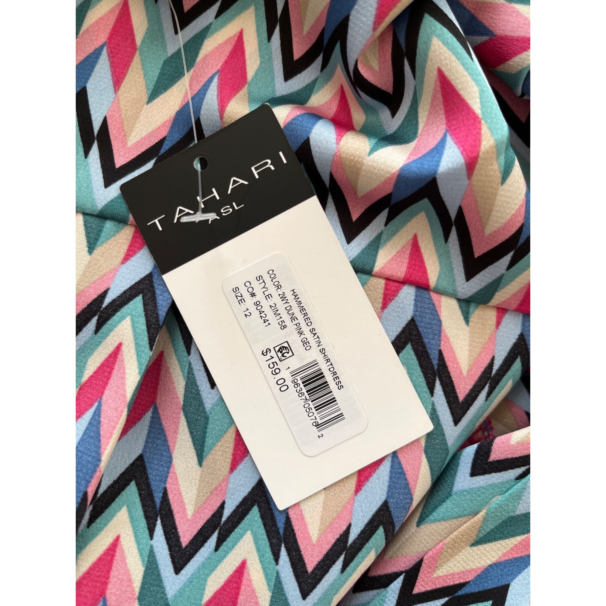 Elie Tahari NWT TAHARI ASL size US12/EU44 pink and turquoise abstract sa Size L / US 10 / IT 46 - 9 Thumbnail