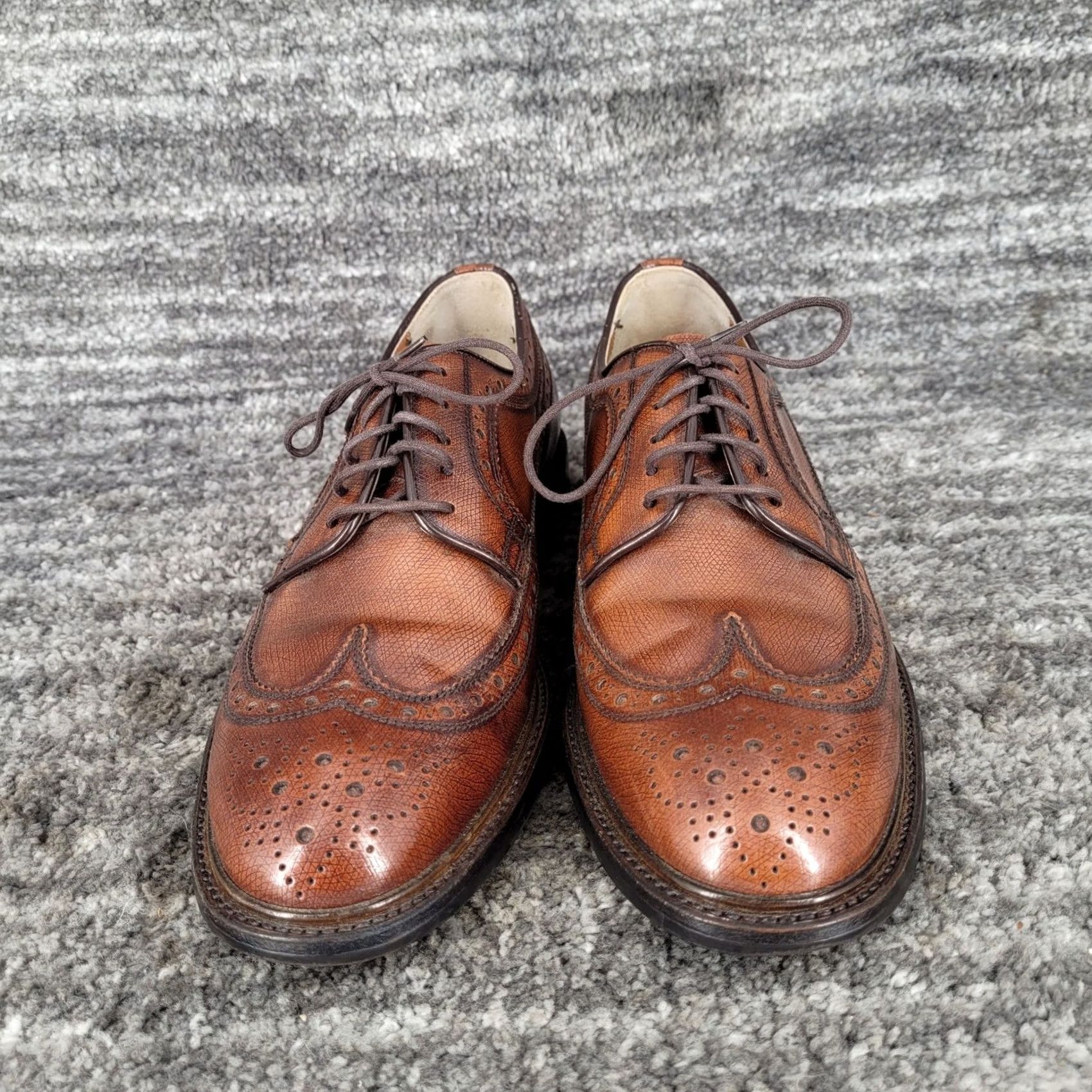 Imperial Regal Imperial Grade Brown Leather Oxford Dress Shoe Wing Tip Brogue USA Mens 7.5 Size US 8 / EU 41 - 3 Thumbnail
