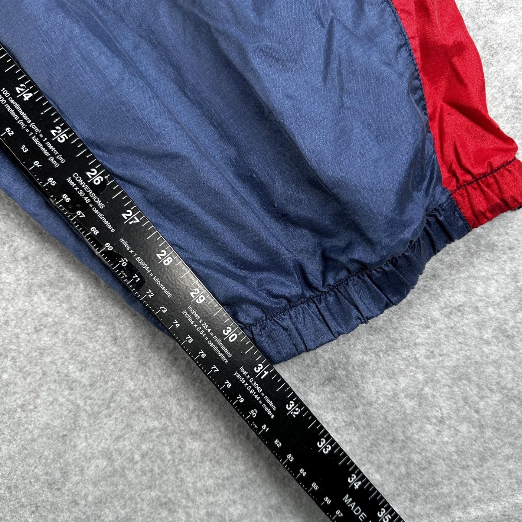 Tommy Hilfiger Tommy Hilfiger Athletics Pants Mens 2XL Colorblock Track Pants Navy Blue Red Beige Pockets Drawstring Zip Ankle Size US 39 - 6 Thumbnail
