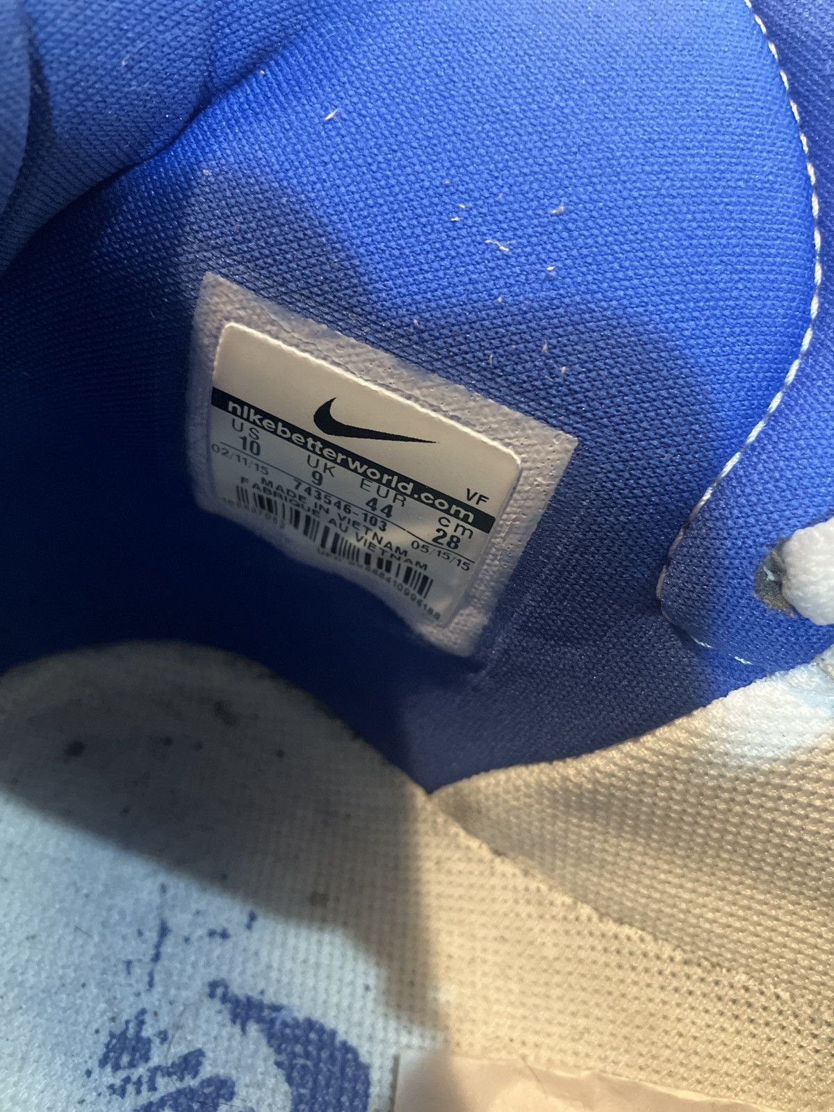 Nike Nike Air Force 1 High - White Game Royal Blue Size US 10 / EU 43 - 7 Thumbnail