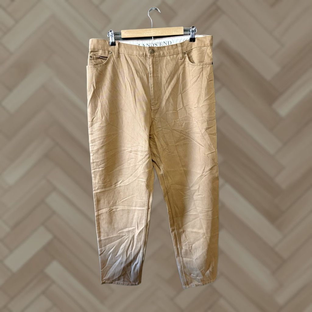 Lands' End Lands' End Womens Brown Chino Fit 3 Straight Leg Pants Size 18 Tall Size 40" / US 18 - 1 Thumbnail