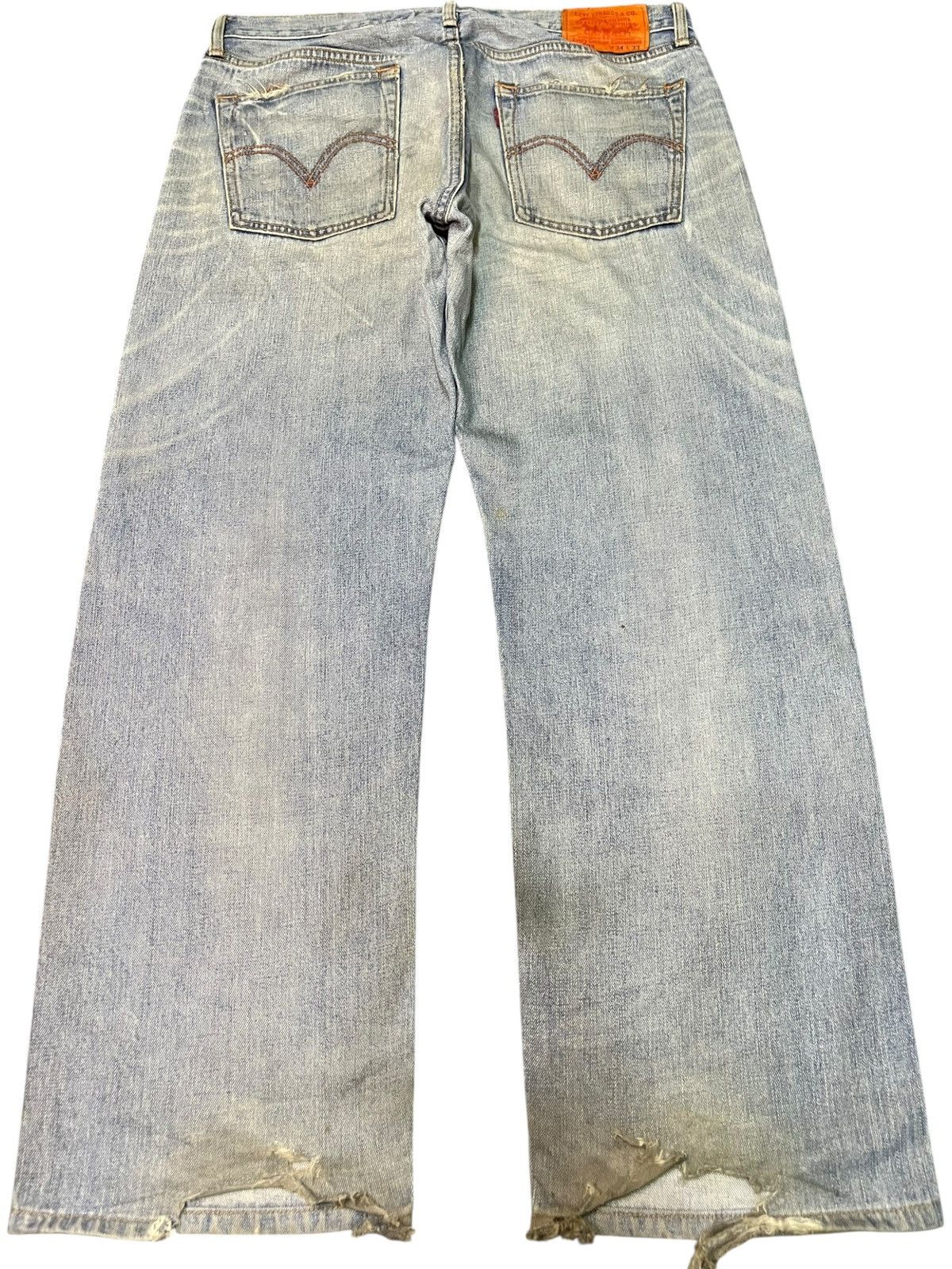 Levi's Vintage 90s Levis 503 Mud Wash Distress Baggy Jeans Size US 35 - 2 Thumbnail