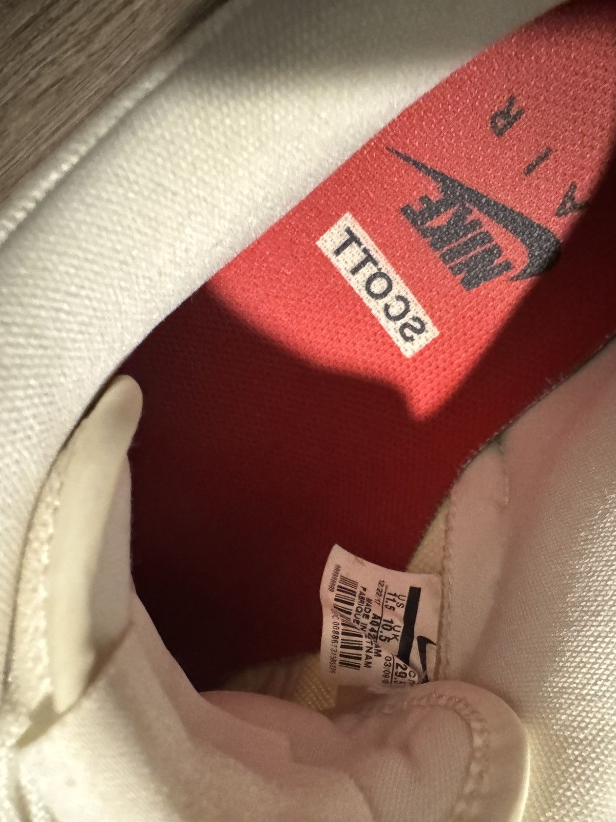 Nike × Travis Scott Travis Scott x Air Force 1 ‘Sail’ Size US 11.5 / EU 44-45 - 8 Thumbnail