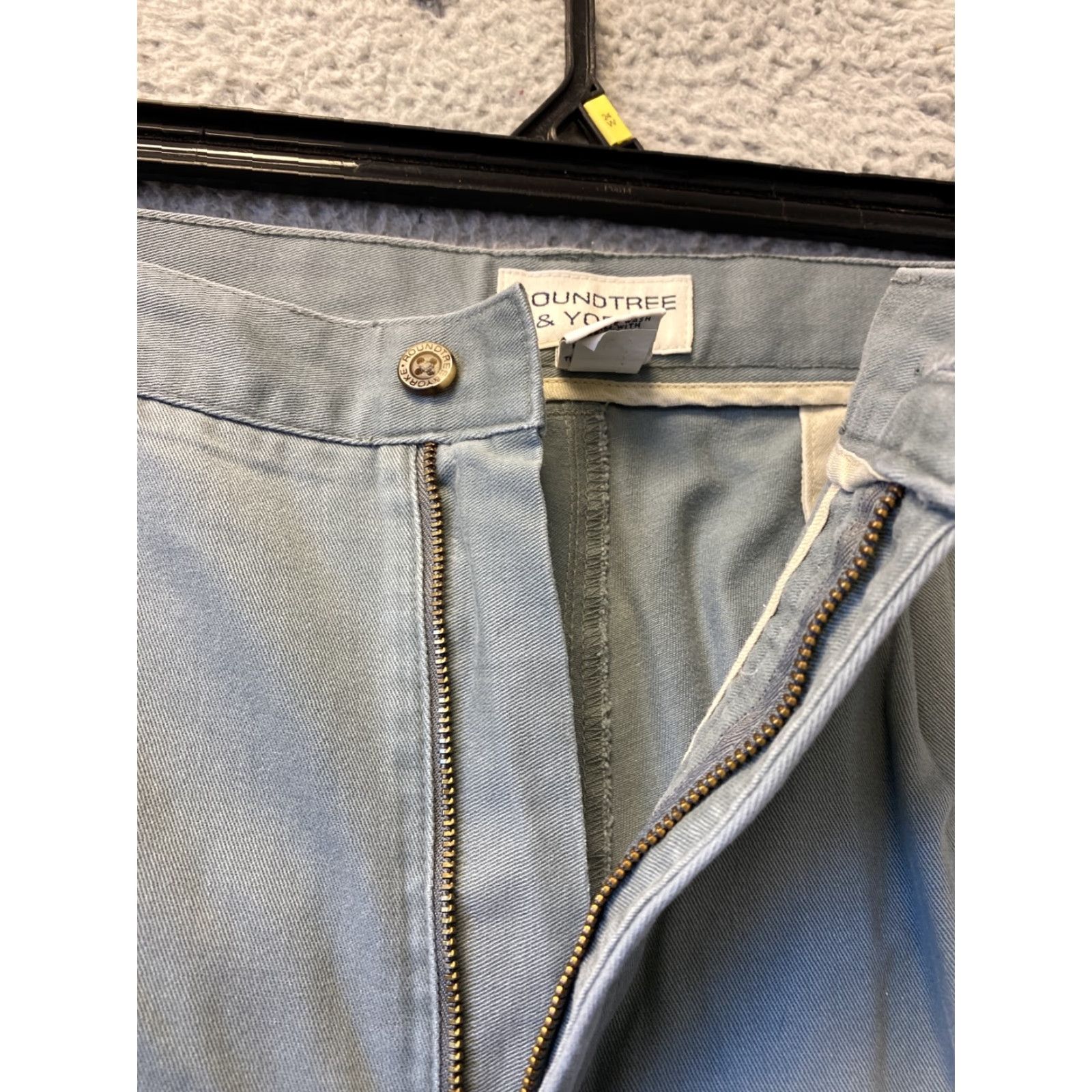 Roundtree & Yorke VINTAGE Roundtree & Yorke Men’s Dress Pants Size 38x34 Chino Straight Leg Teal Green Classic 90s Size US 38 / EU 54 - 3 Thumbnail