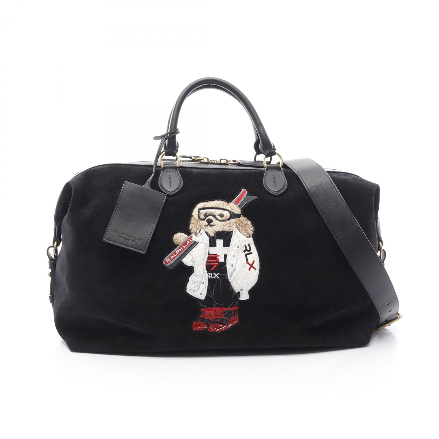 Ralph Lauren Ralph Lauren Polo Bear Boston Bag Suede Leather Black Size ONE SIZE - 1 Thumbnail