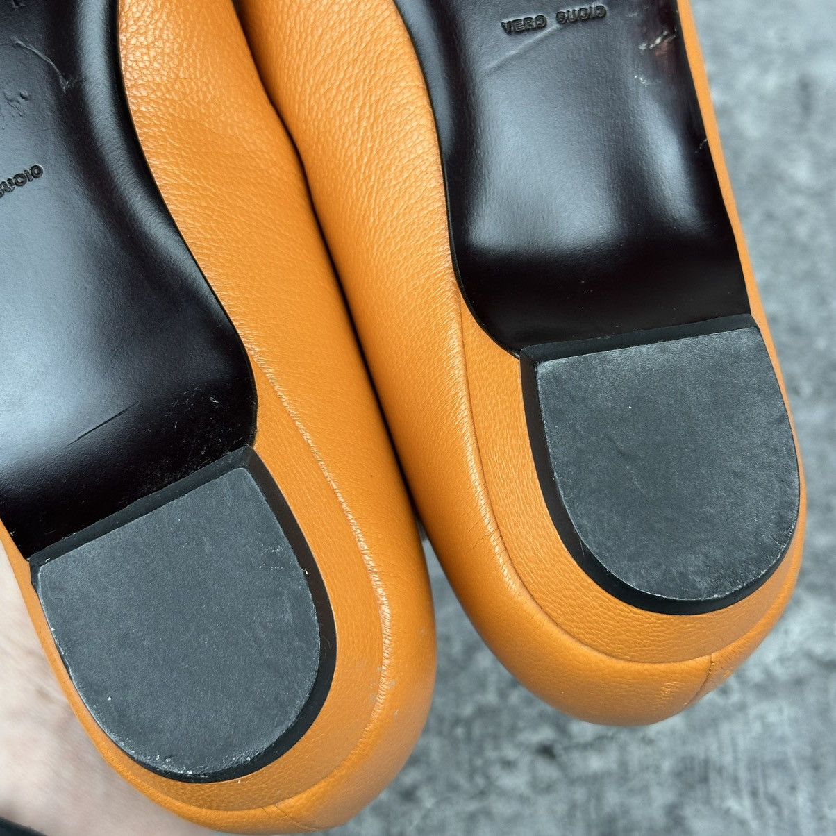 Miu Miu Vintage Miu Miu Bow Pointed Toe Leather Shoe Orange Sz 37 Size US 7 / IT 37 - 17 Thumbnail