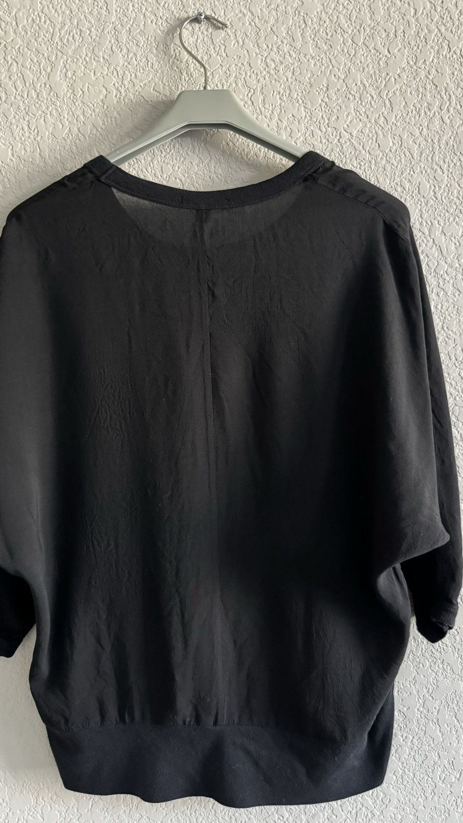 James Perse James Perse Black Batwing Sleeve Viscose Top Size S / US 4 / IT 40 - 6 Thumbnail