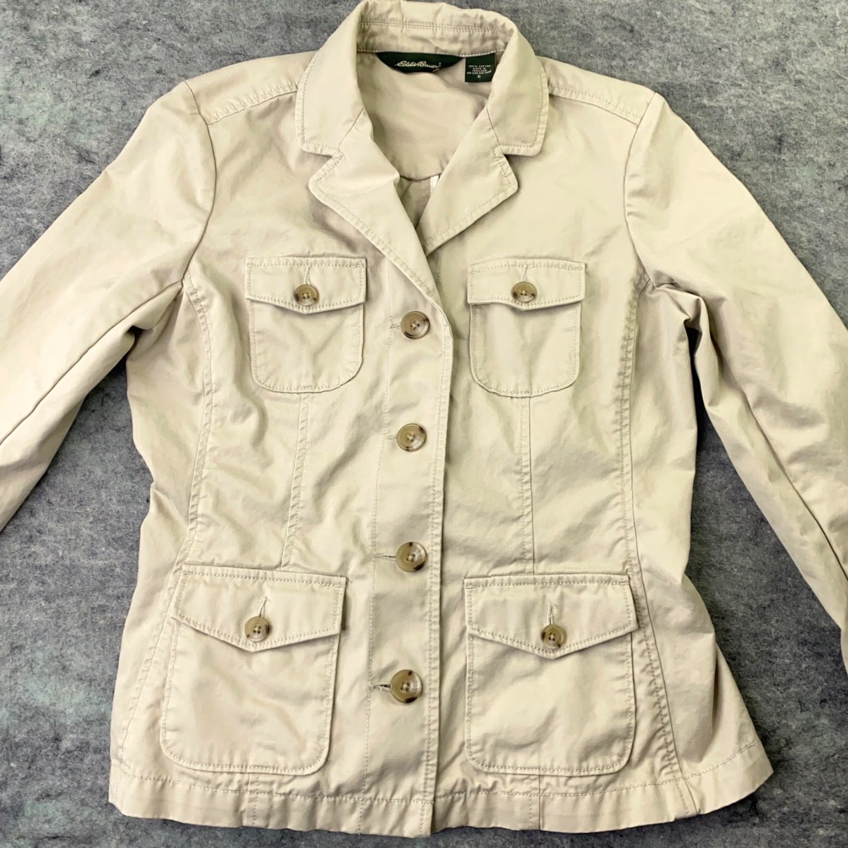 Eddie Bauer Vintage Eddie Bauer Women's Jacket Cotton Twill Size 6 Beige Casual Formal Outerwear Size M / US 6-8 / IT 42-44 - 2 Thumbnail