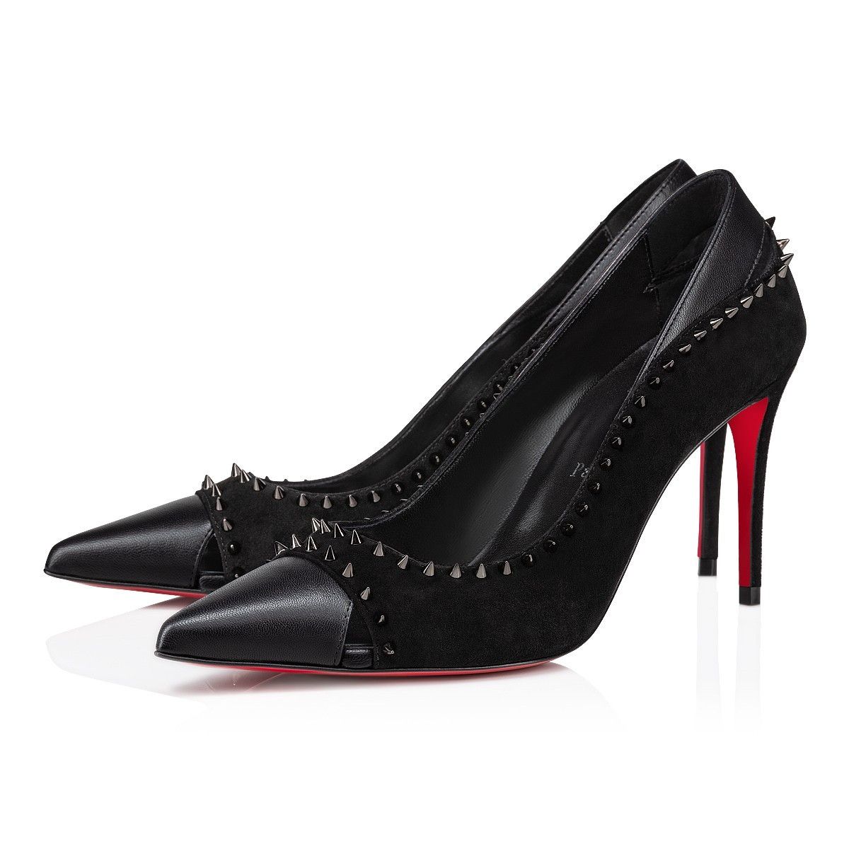 Christian Louboutin Duvette Spikes 85mm Black Size US 5 / IT 35 - 1 Thumbnail