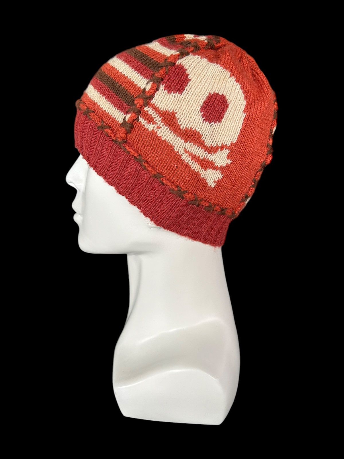 Japanese Brand × Kapital × Vintage Skull Crochet Knitt Japanese Style Beanie Hats Rare 🎌☠️☠️ Size ONE SIZE - 2 Thumbnail