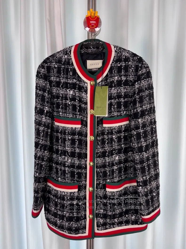 Gucci Gucci Soft tweed black and white plaid red and green edge Size XS / US 0-2 / IT 36-38 - 1 Thumbnail
