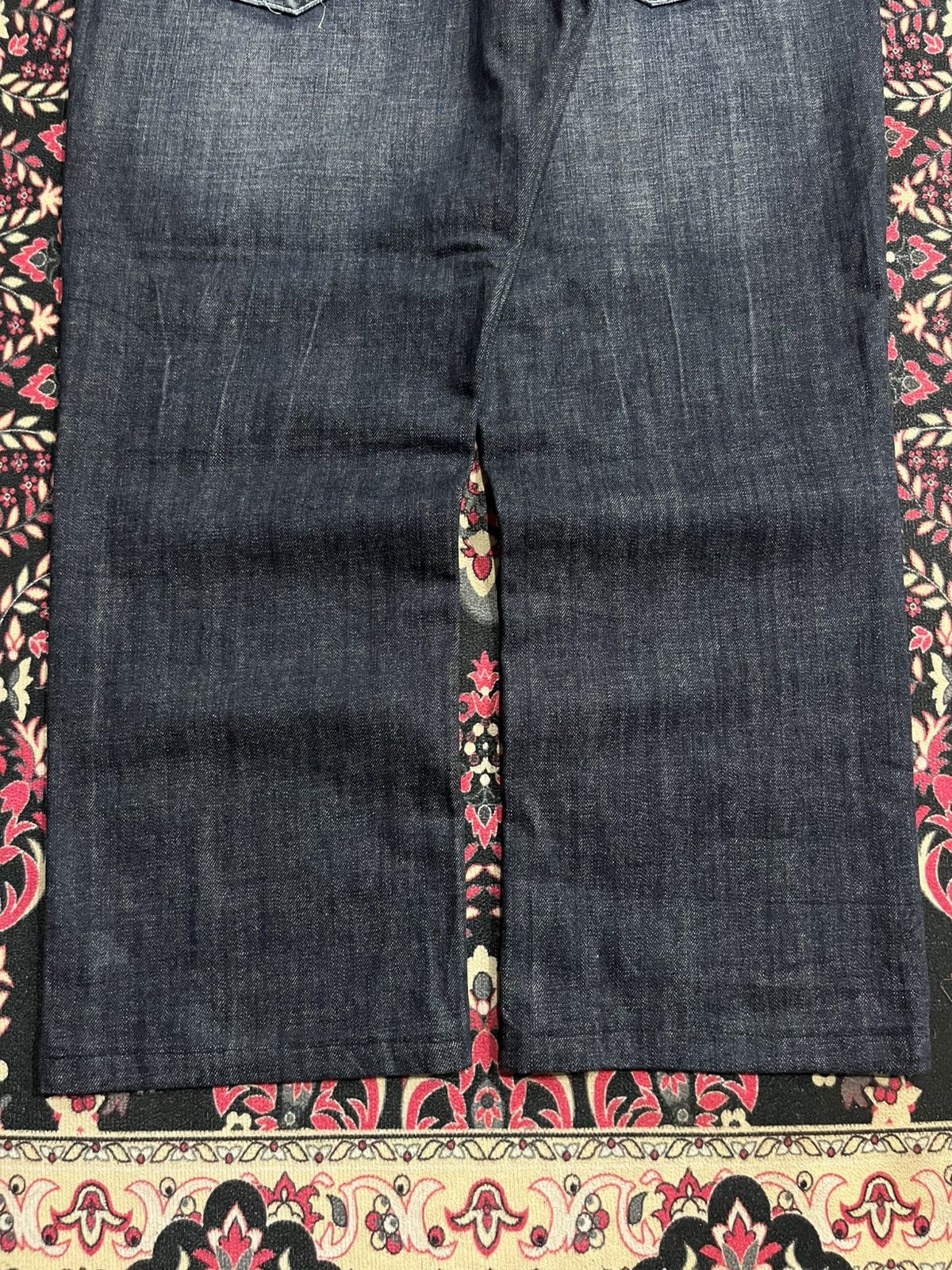 No Faith Studios Vintage Decree Dark Washed Distressed Slim Straight Jeans Size US 36 / EU 52 - 9 Thumbnail