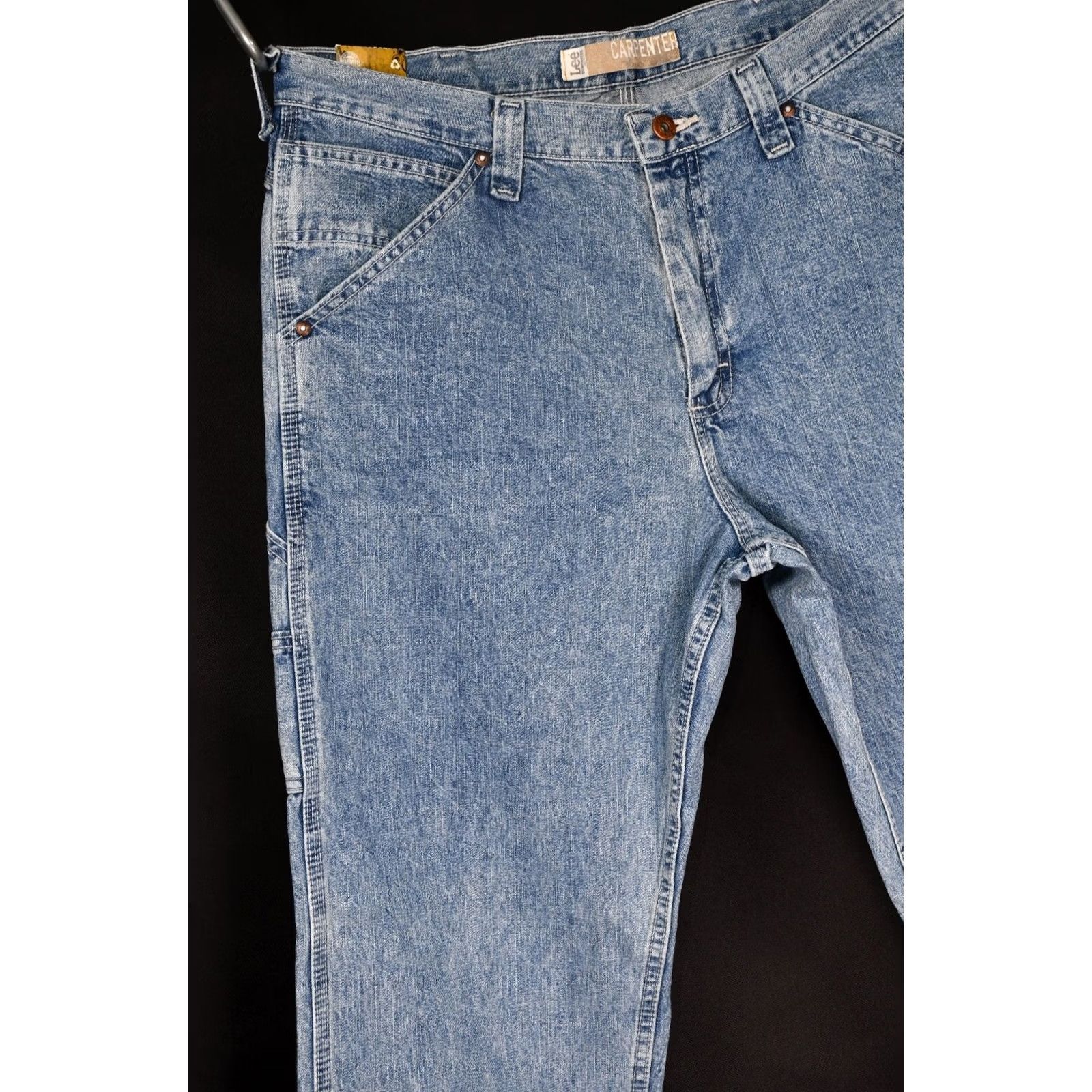 Lee LEE Carpenter Jeans Mens Straight Inseam 32 W34 L32 Blue Cotton Denim Regular 100% Cotton Jeans Waist 34 Length 32 Inseam 32 Mens Size 34x32 Size US 34 / EU 50 - 4 Thumbnail