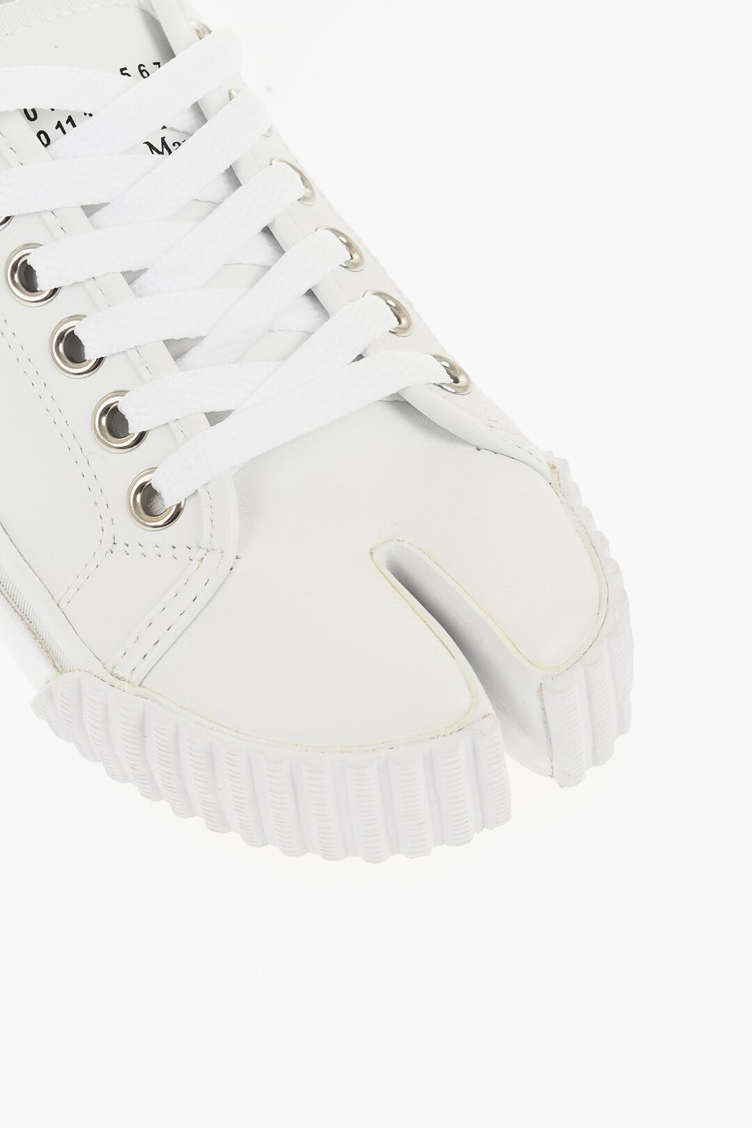 Maison Margiela og1mm1125 Leather Tabi Low-Top Sneakers in White Size US 9 / IT 39 - 4 Thumbnail