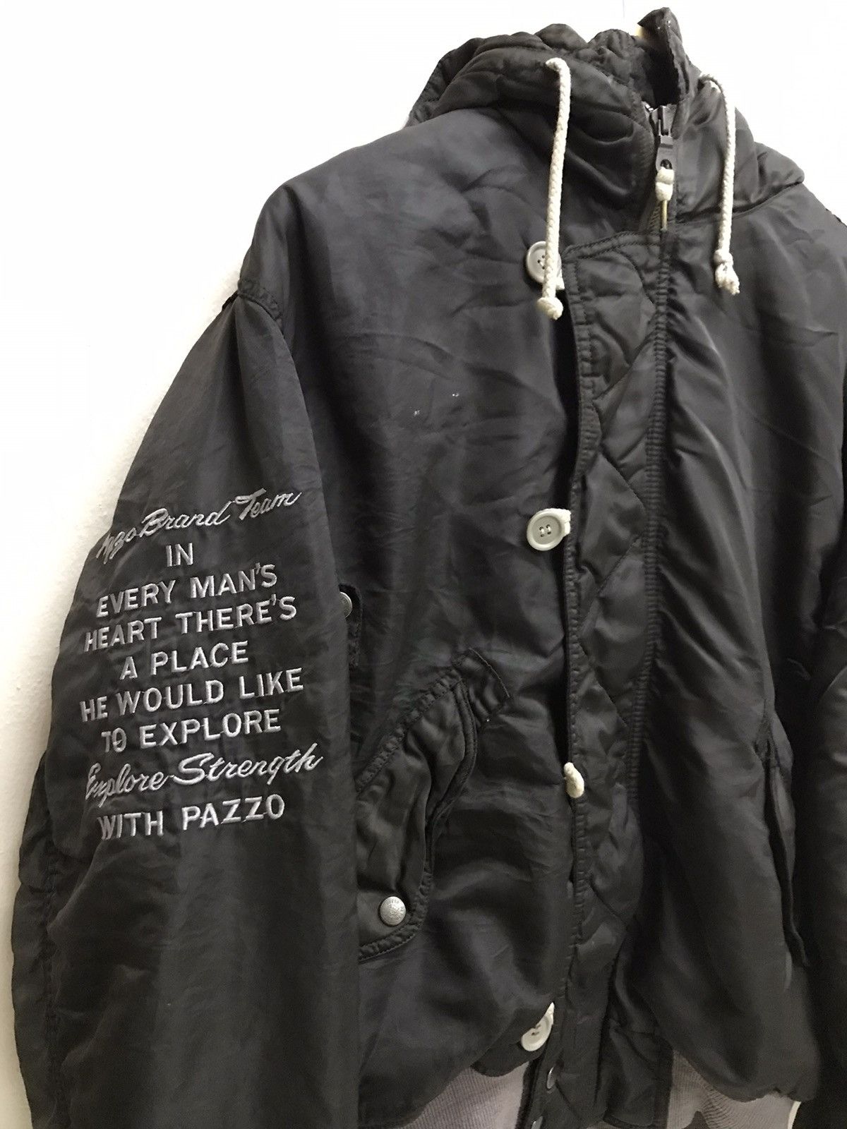 Japanese Brand × Vintage Vintage Pazzo Brand Cold Weather Bomber Flight Jacket Hoodie Size US M / EU 48-50 / 2 - 5 Thumbnail