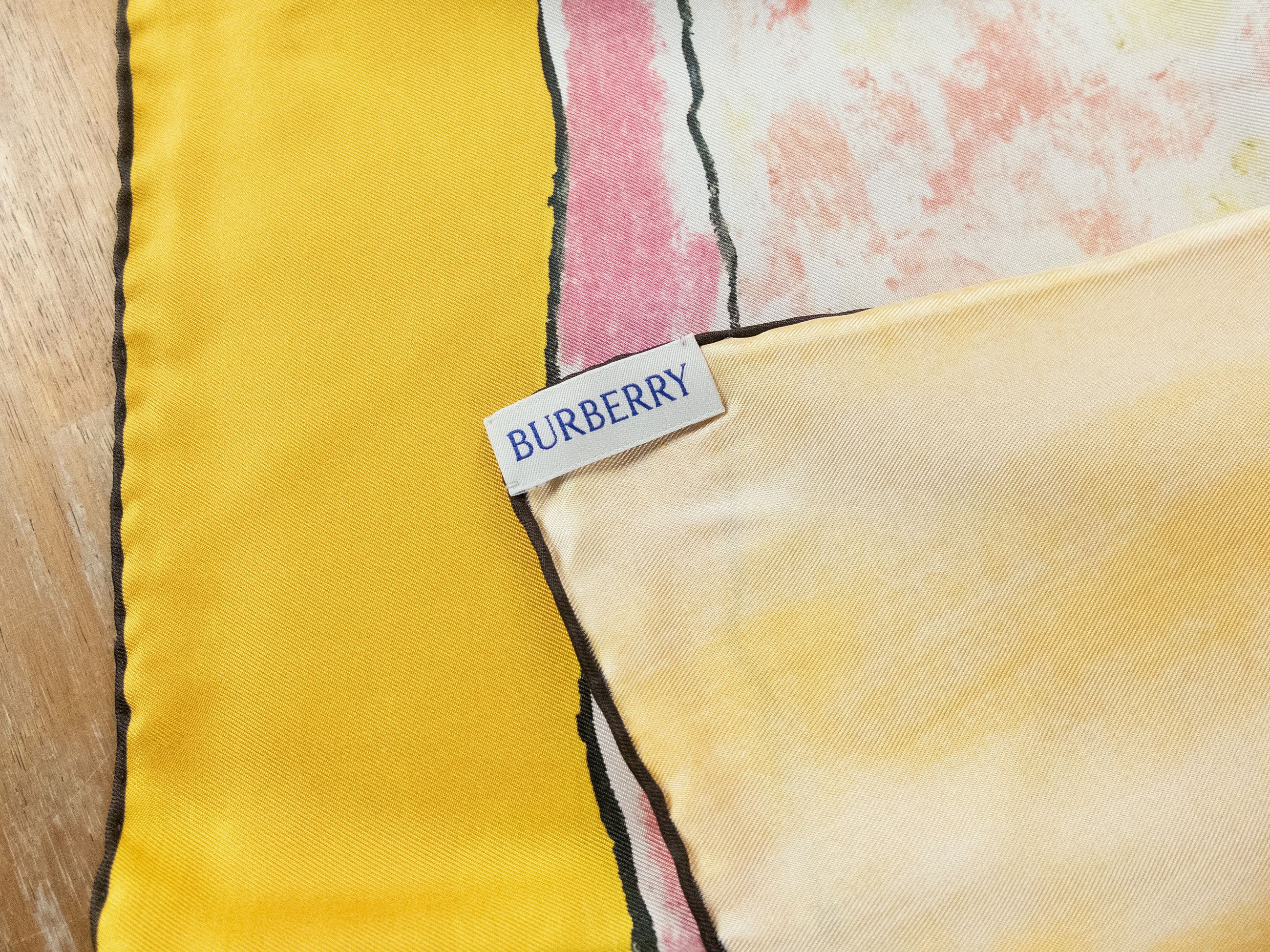 Burberry BURBERRY x Helen Bullock yellow orange snail silk scarf Size ONE SIZE - 6 Thumbnail