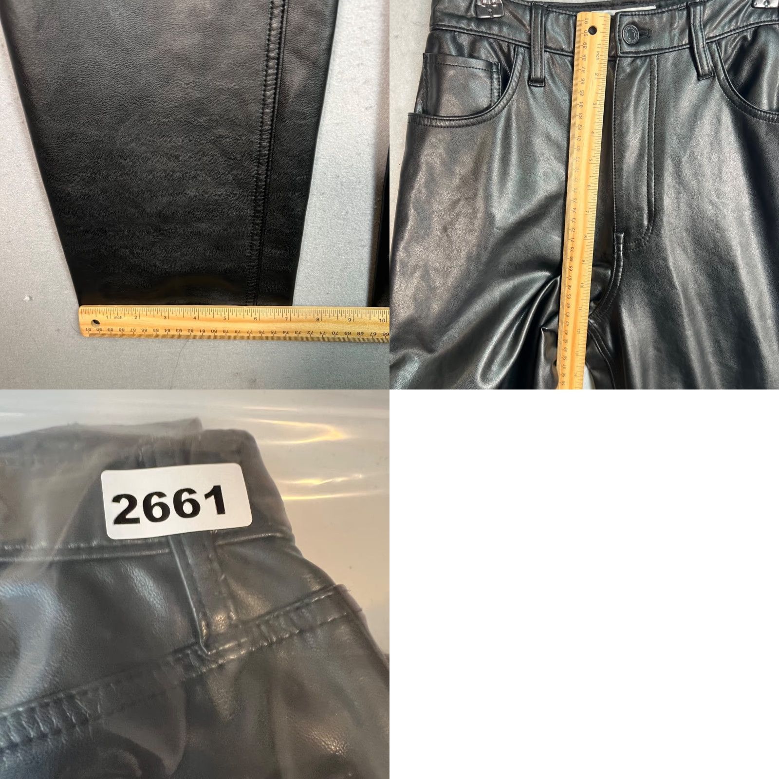 Abercrombie & Fitch VINTAGE Abercrombie & Fitch Womens Black Faux Leather 90s Straight Ultra High Rise Pants Size 28" / US 6 / IT 42 - 8 Thumbnail