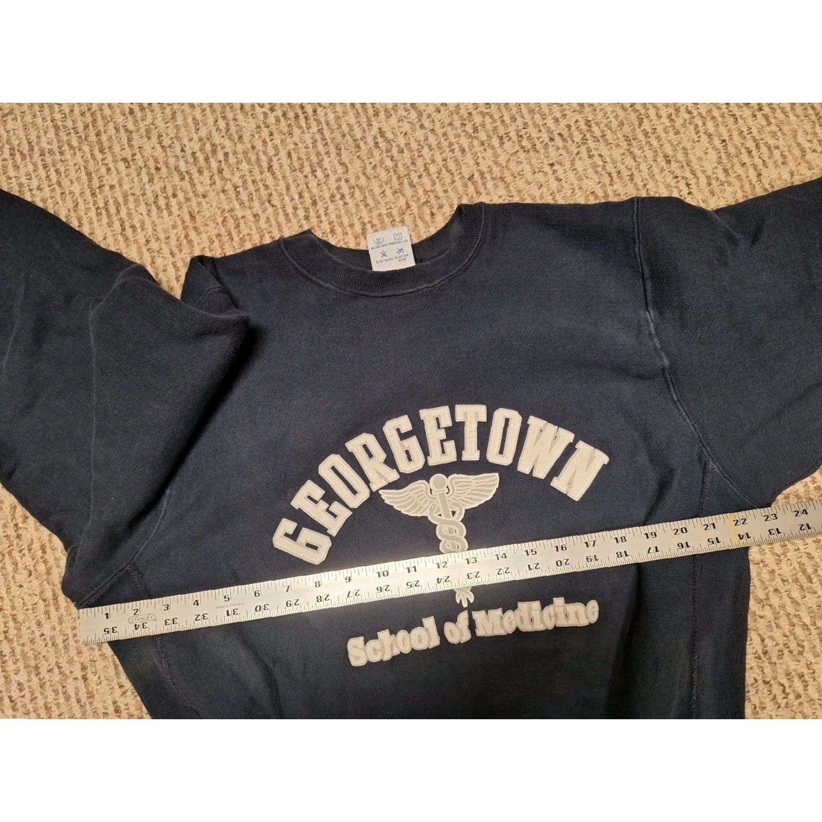 Vintage VINTAGE MV SPORT Georgetown Medicine College University 90s Sweatshirt L Navy Blue Cotton Reversible Logo Men Pullover Crew Neck Long Sleeve 90s Size US L / EU 52-54 / 3 - 4 Thumbnail