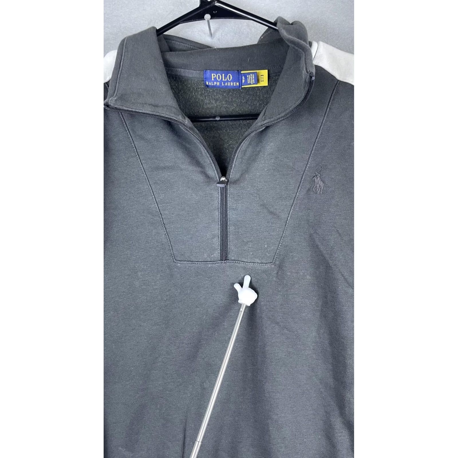 Polo Ralph Lauren Polo Ralph Lauren Mens Small Gray 1/4 Zip Mock Neck Stripe Pony Logo Sweatshirt Size US S / EU 44-46 / 1 - 3 Thumbnail