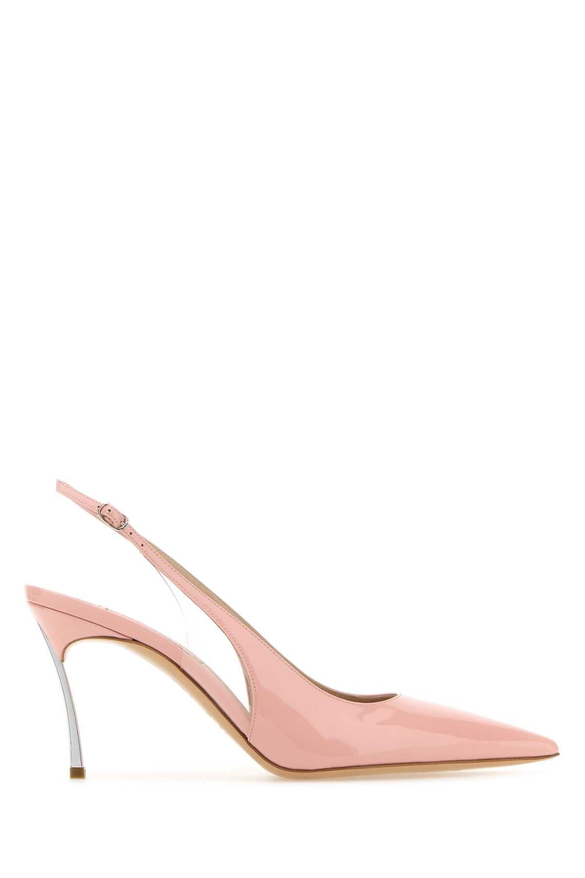 image of Casadei Pink Leather Tiffany Minou Pumps Shoes, Women's (Size 8)