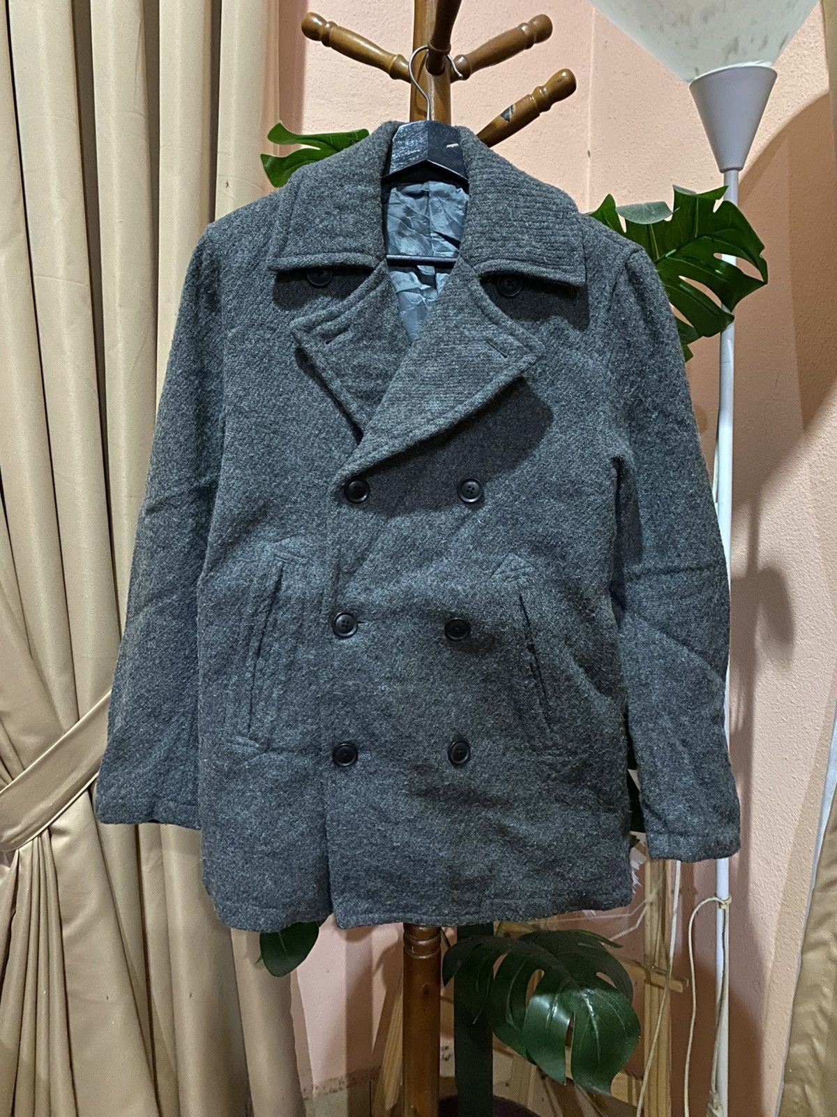 DKNY DKNY Charcoal Wool Peacoat | Women’s Double-Breasted Coat Size US S / EU 44-46 / 1 - 4 Thumbnail