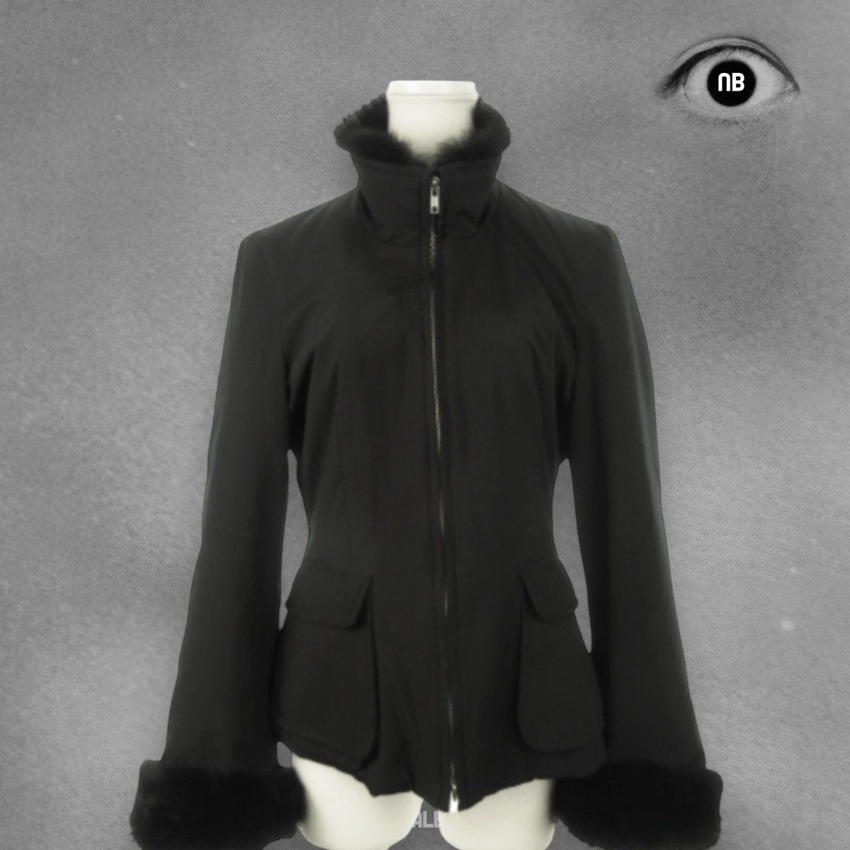 Emporio Armani Fur Jacket Black