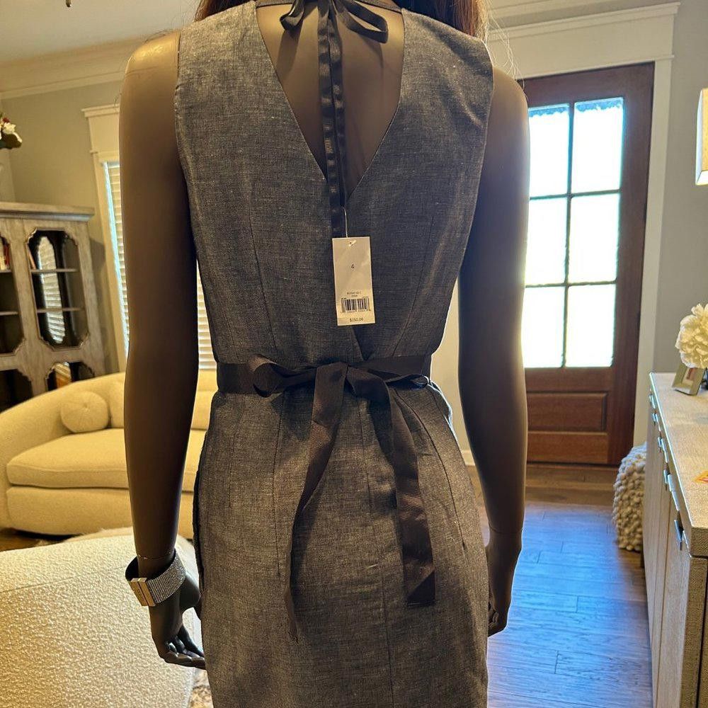 Banana Republic Banana Republic Heather Gray Linen Ribbon Dress Size S / US 4 / IT 40 - 7 Thumbnail