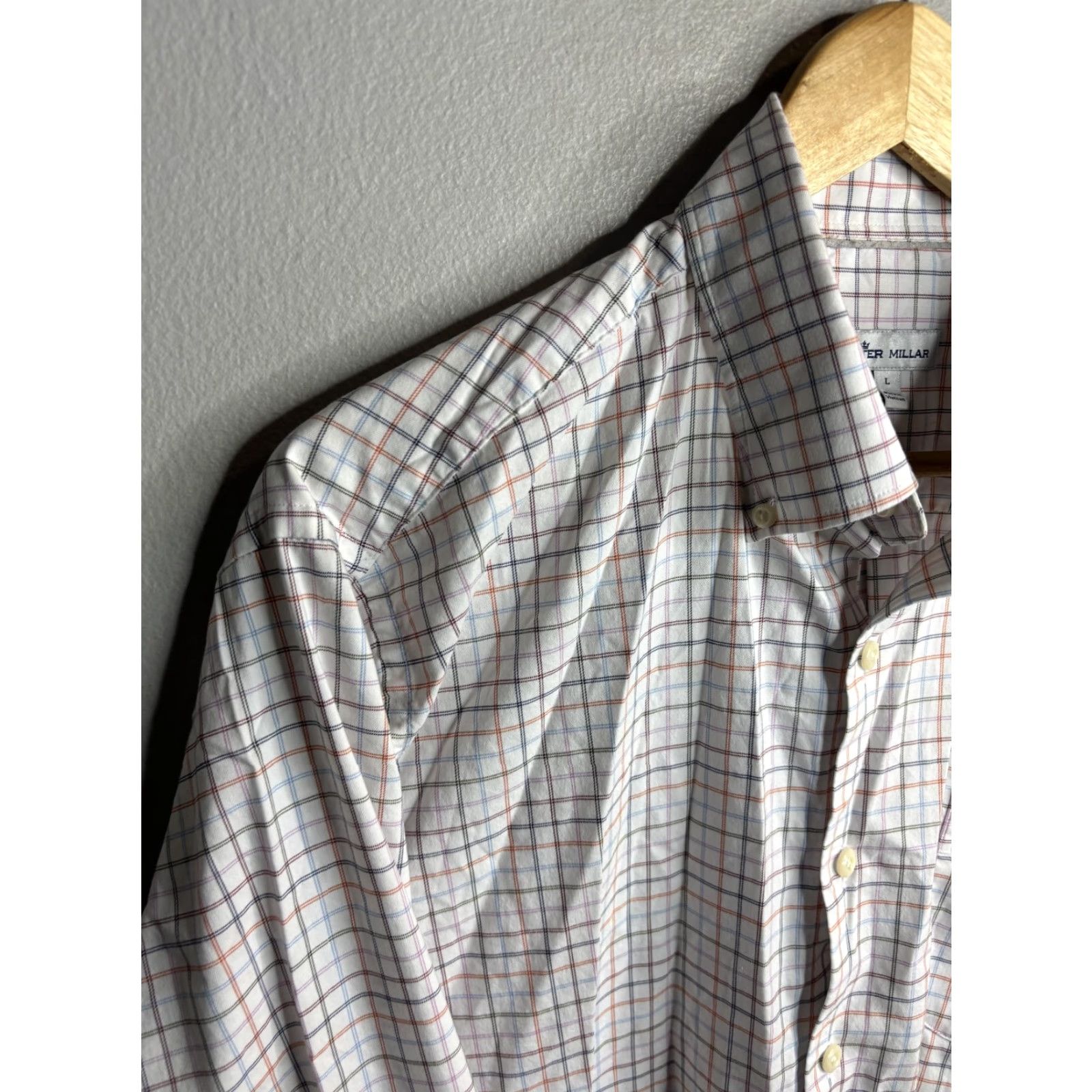 Peter Millar Peter Millar Shirt Mens Large White Plaid Check Button Down Long Sleeve Casual Size US L / EU 52-54 / 3 - 2 Thumbnail