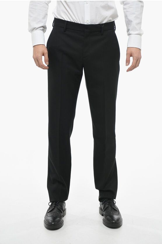 image of Versace Og1Mm0524 Wool Cigarette Pants In Black, Men's (Size 36)