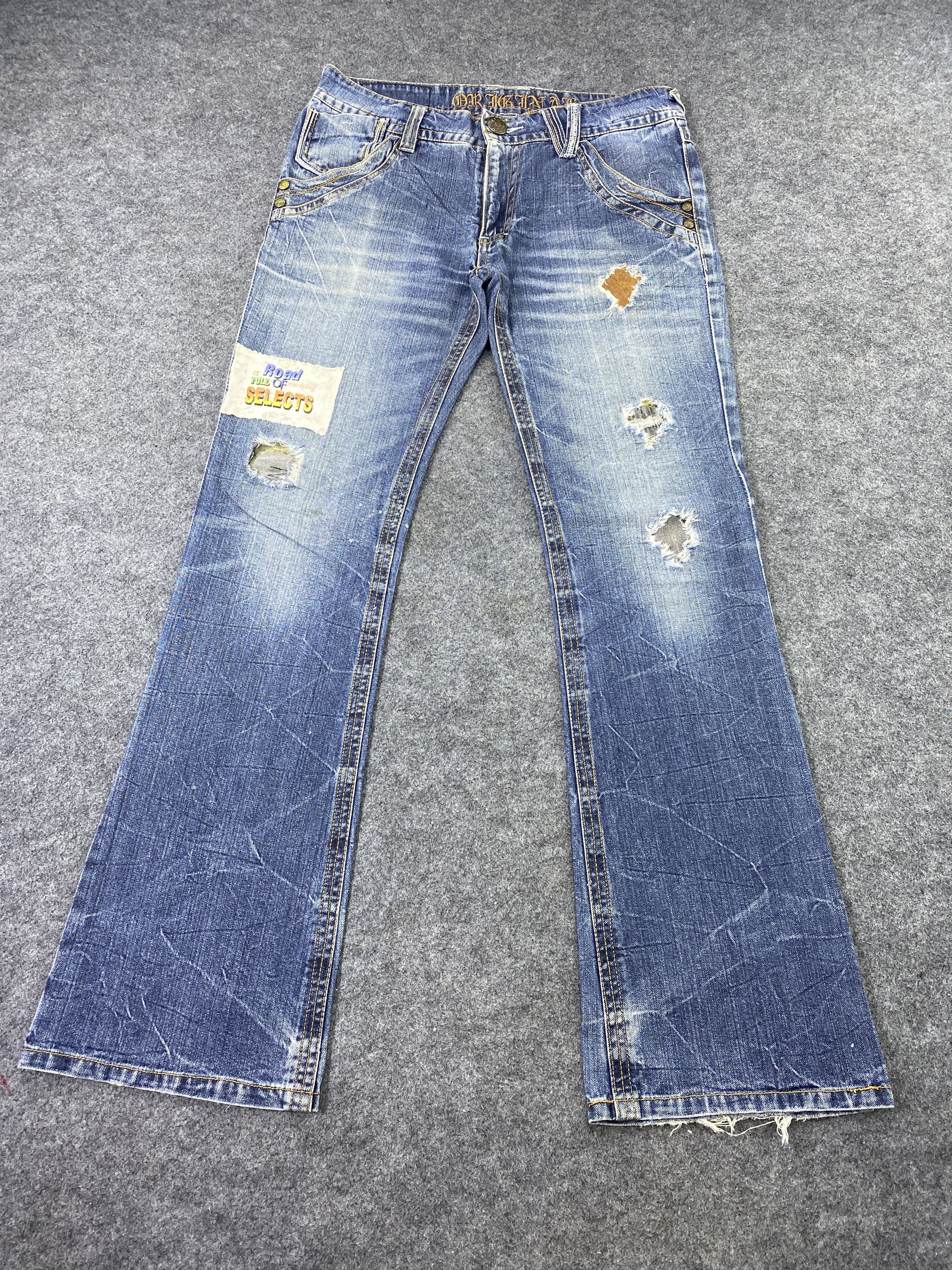 Japanese Brand Japanese Brand Distress Blue Wash Flare Jeans - J979 Size US 33 - 2 Thumbnail