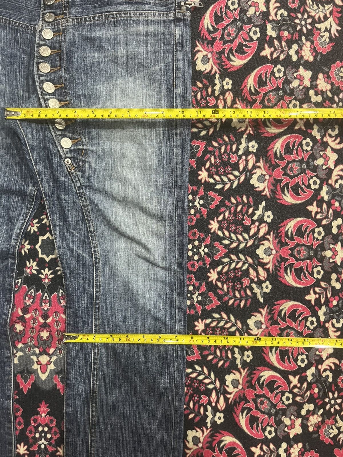 CABANE de ZUCCa Cabbane de Zucca Asymmetrical 11 Button Blue Washed Jeans Size US 30 / EU 46 - 14 Thumbnail