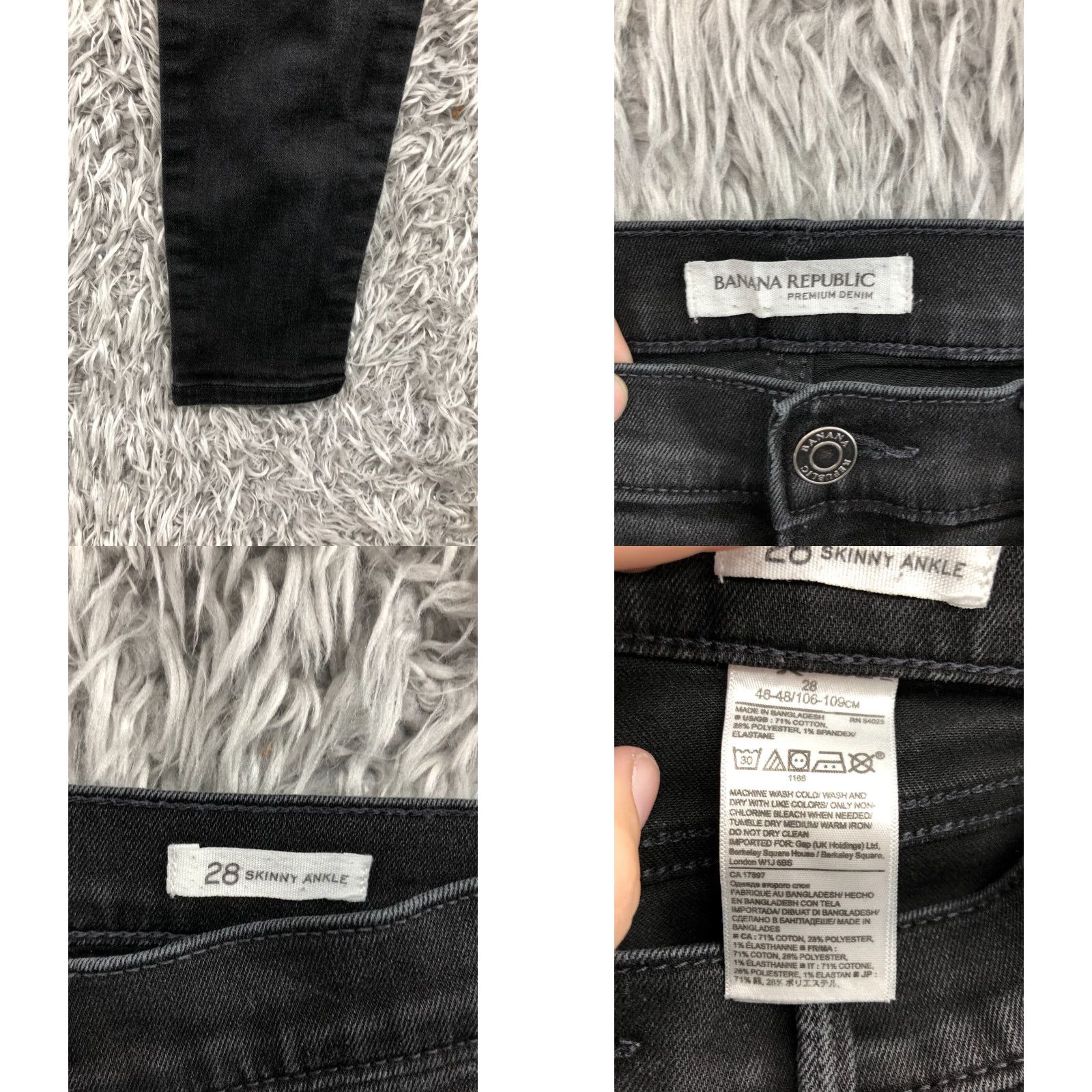 Banana Republic Banana Republic Jeans Skinny 28 Womens Dark Wash Black Denim 5-Pocket Regular Inseam 27in Rise Mid Button Zipper Belt Loops Cotton Stretch Comfort Size 28" / US 6 / IT 42 - 8 Thumbnail