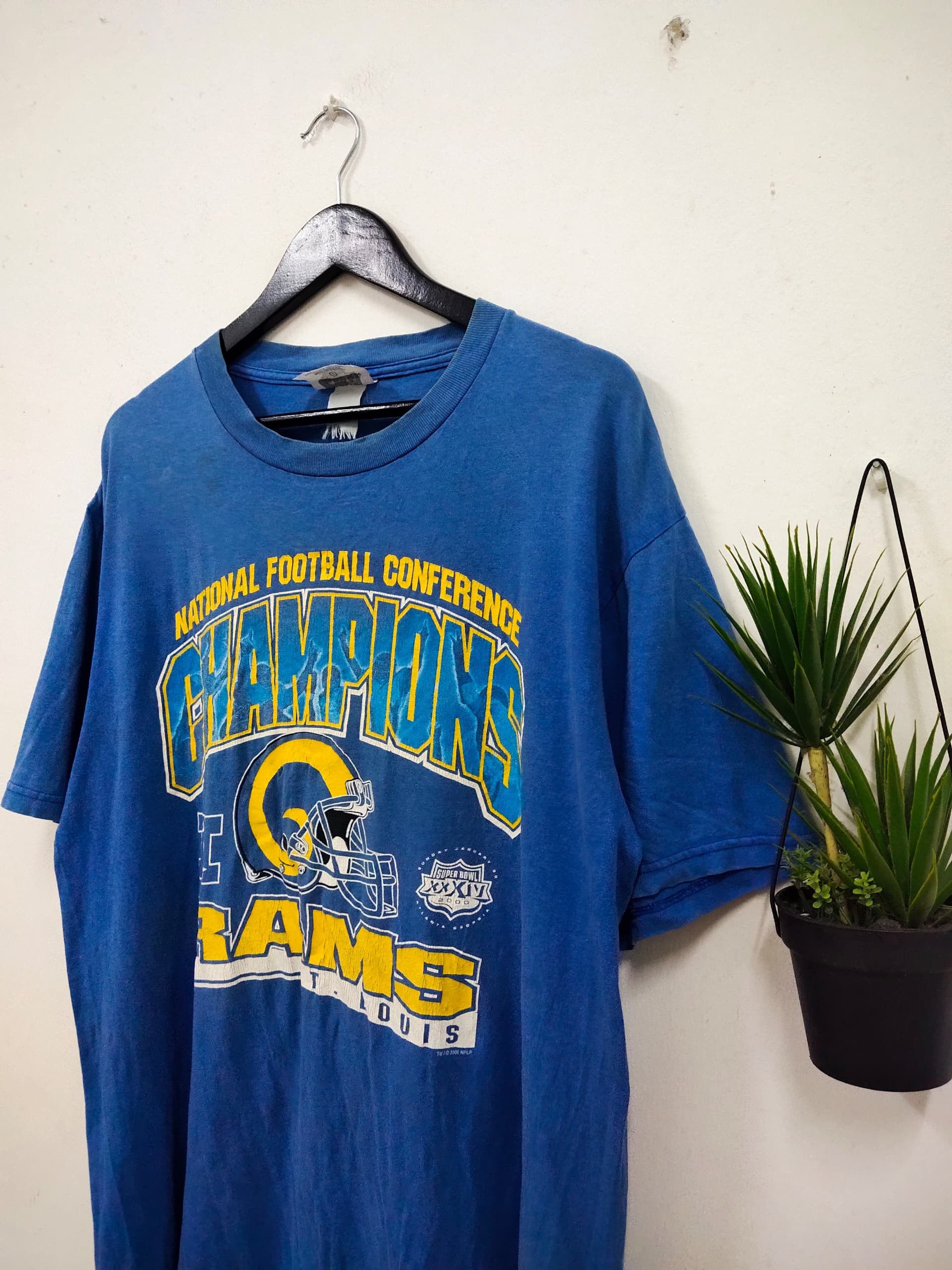 NFL Vintage 2000 St Louise Rams NFL Football promo t shirt rare Size US L / EU 52-54 / 3 - 5 Thumbnail