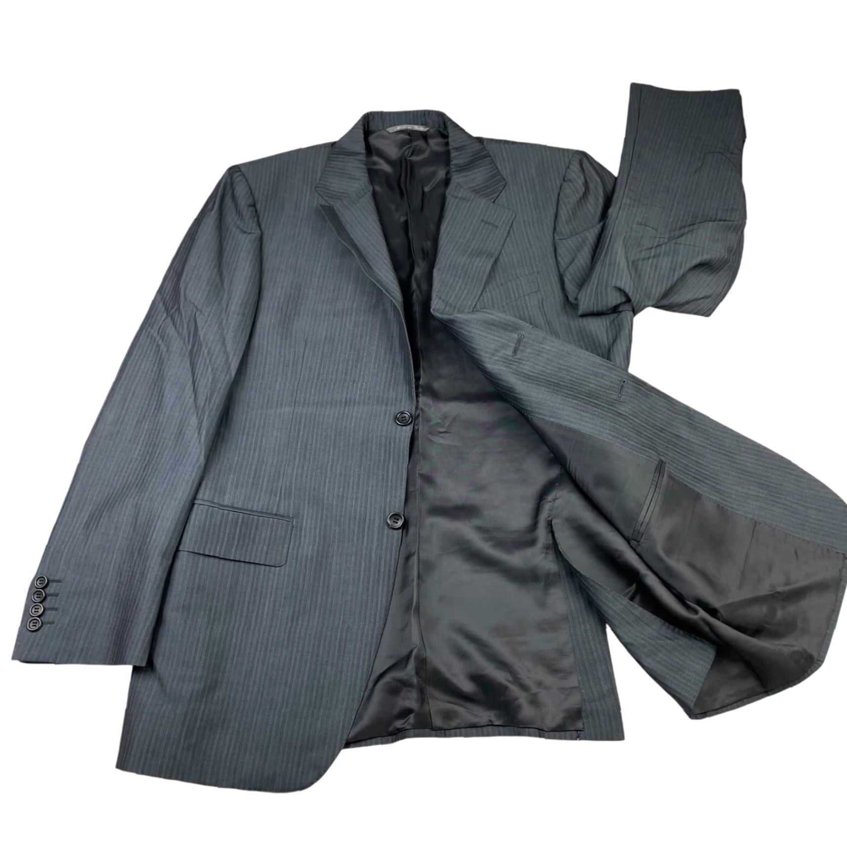 Canali NEW Canali Men's Blazer Wool/Mohair 2-Button Gray Iridescent Stripe Italy 40R Size 40R - 3 Thumbnail