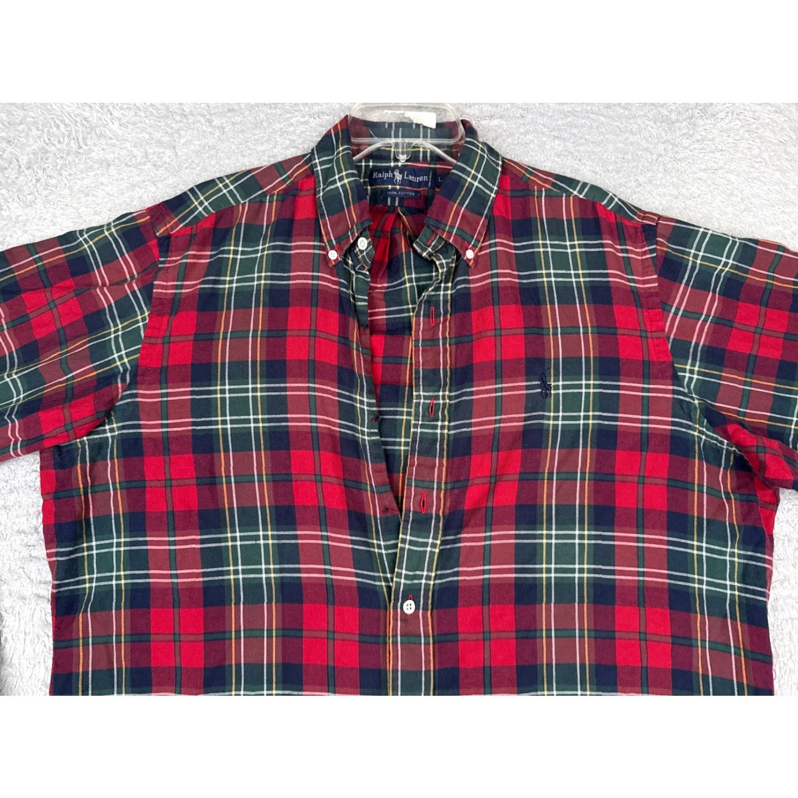 Polo Ralph Lauren Polo Ralph Lauren Shirt Men Large Red Plaid Button-Up Long Sleeve Cotton VINTAGE Size US L / EU 52-54 / 3 - 4 Thumbnail