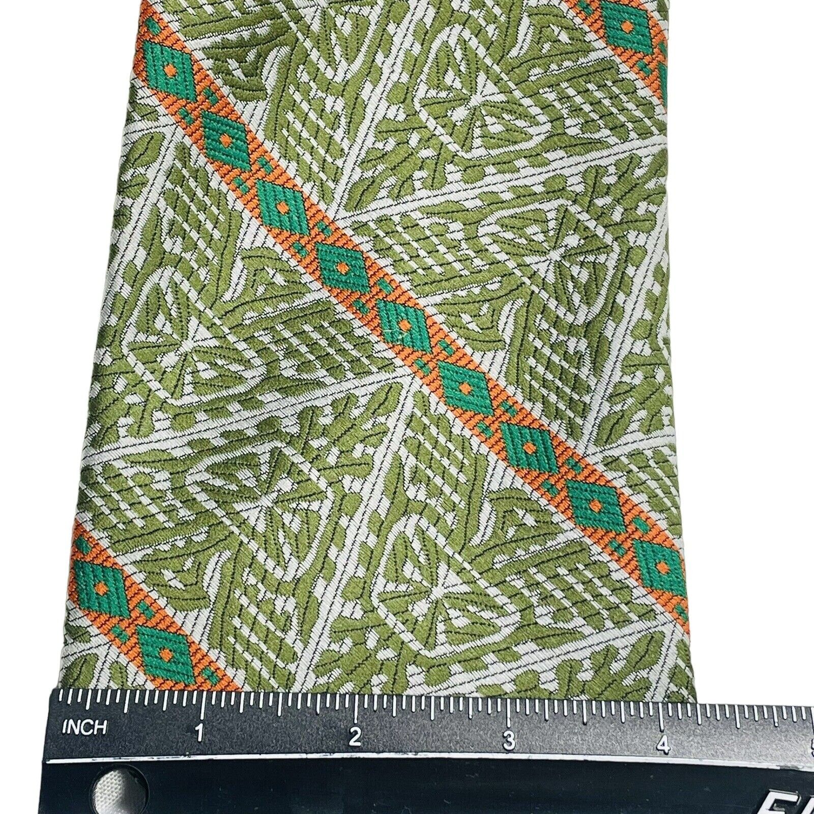 Vintage The Huckster Mens Necktie Green Orange Neck Tie Size ONE SIZE - 7 Thumbnail