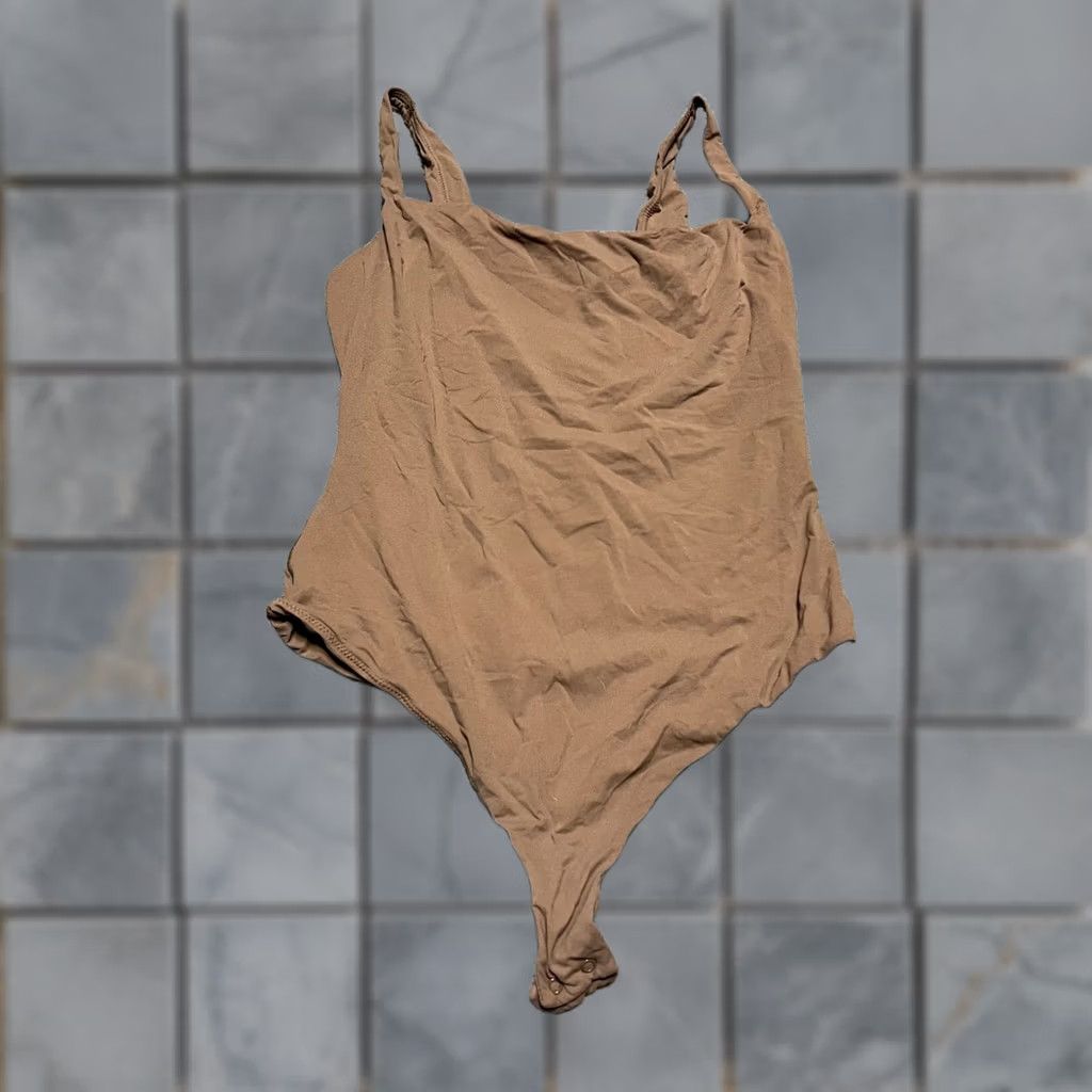 SKIMS SKIMS Bodysuit Womens L One Piece Square Neck Thong Beige Brown Mens? Womens Size L / US 10 / IT 46 - 1 Thumbnail