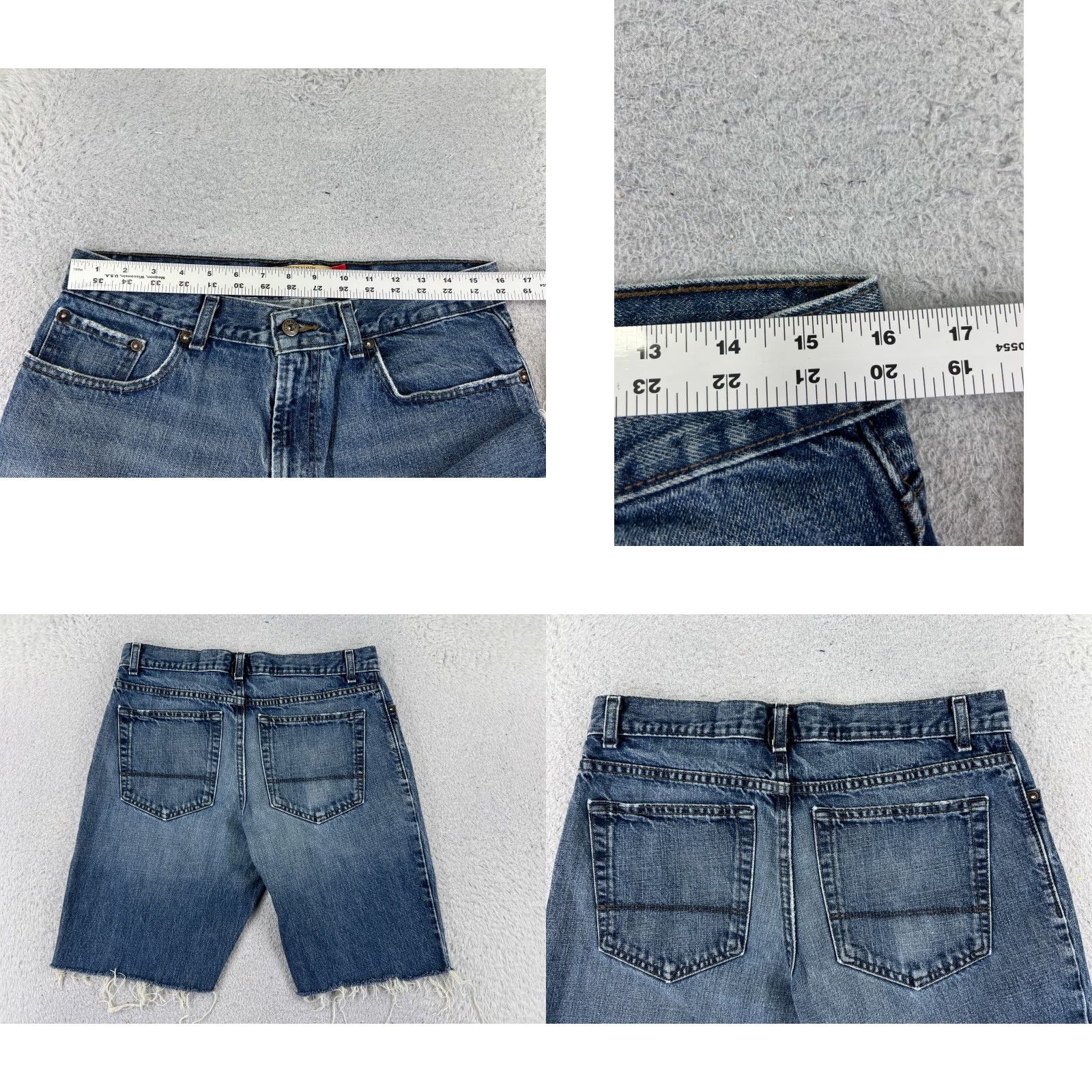 Old Navy Old Navy Shorts Womens 32 Blue Denim Jean Cutoff High Rise 100% Cotton 31x10 Size 24" / US 00 / IT 34 - 9 Thumbnail