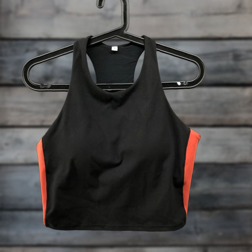 Uniqlo Uniqlo JW Anderson Bra Tank Top Womens M Cropped Active Black Orange Size M / US 6-8 / IT 42-44 - 1 Thumbnail
