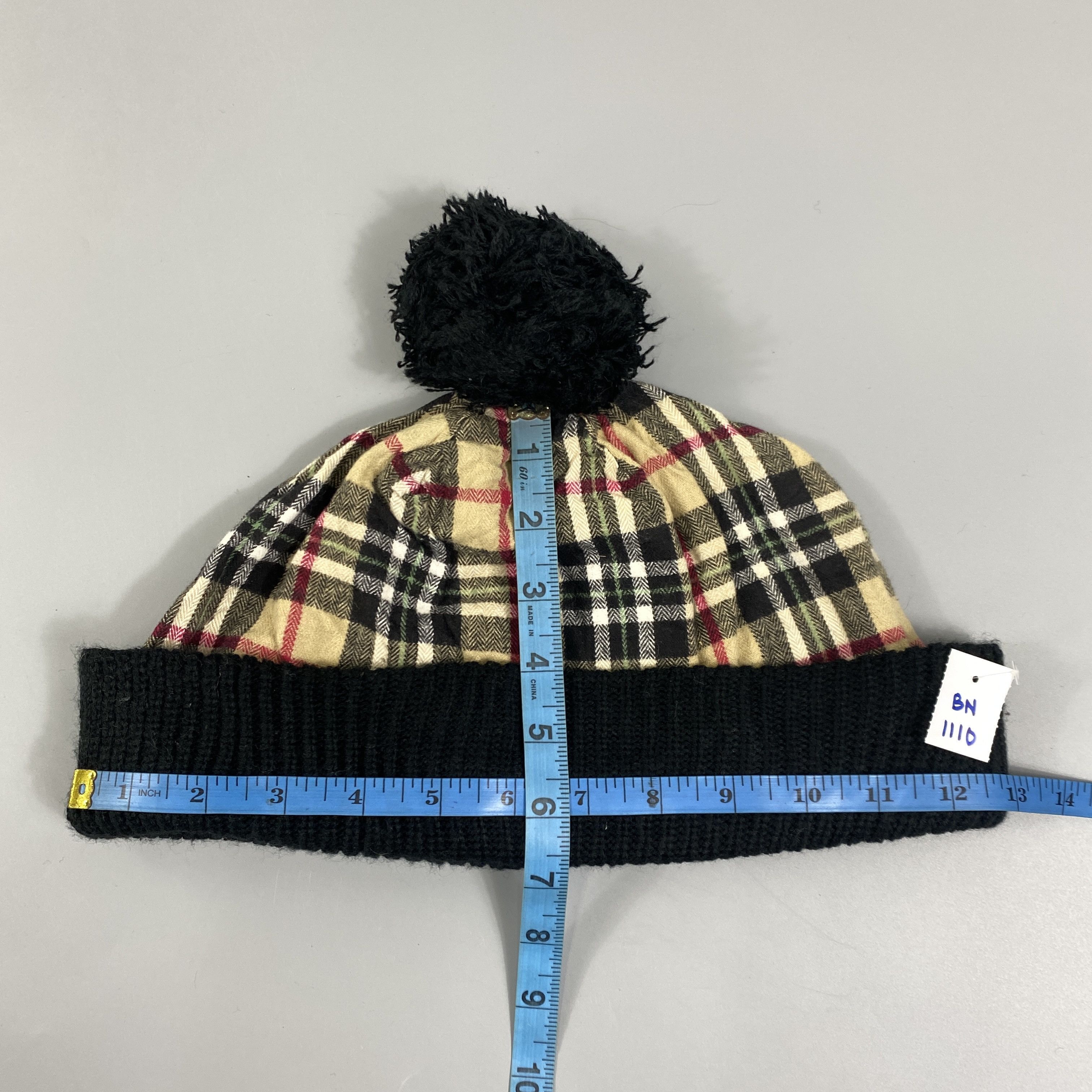 Japanese Brand Checked Snow Cap Beanie Hat -BN1110 Size ONE SIZE - 5 Thumbnail