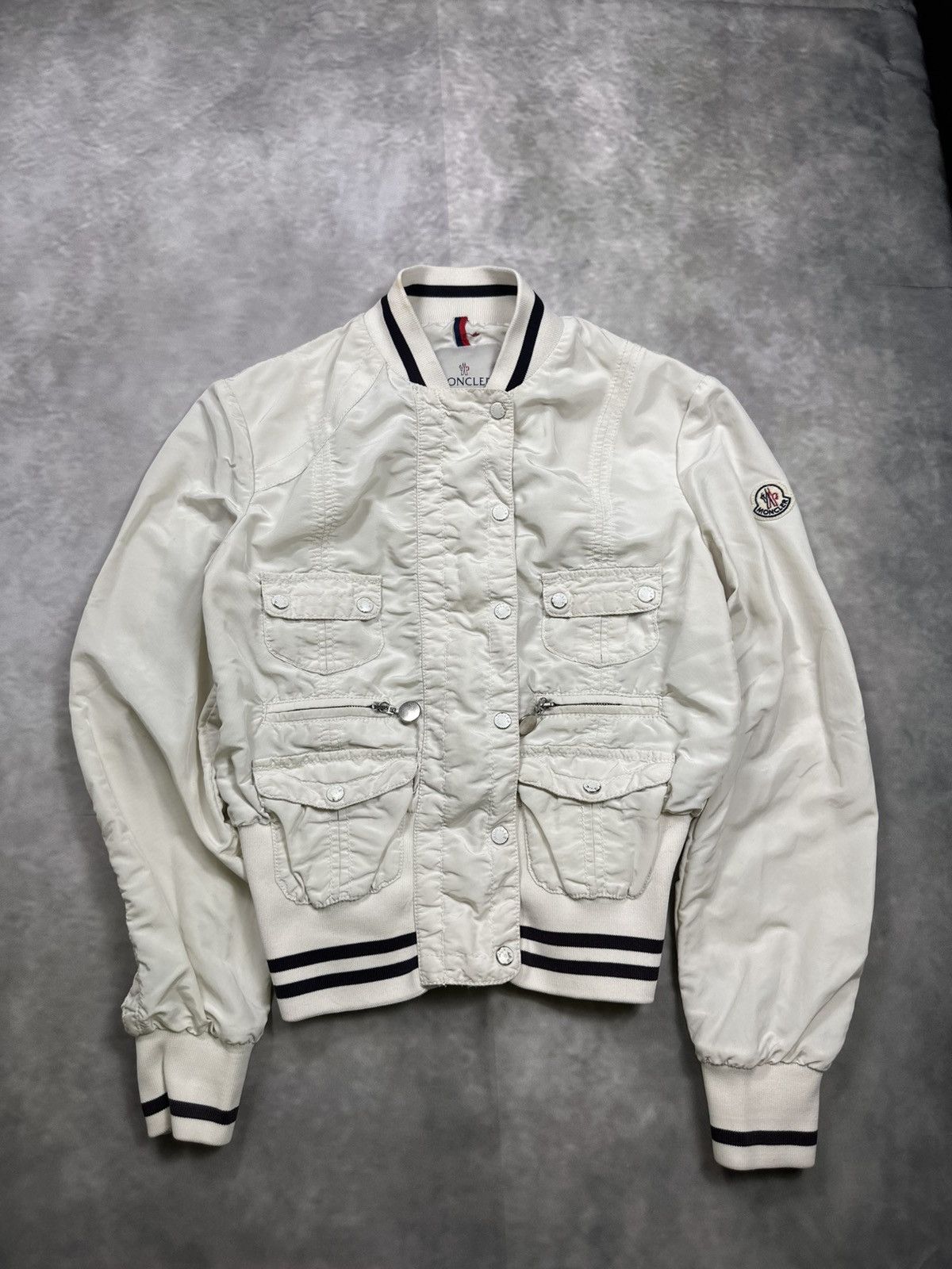 Moncler Moncler bomber cropped avant ga y2k Jacket – Cream – Size S Size S / US 4 / IT 40 - 1 Thumbnail