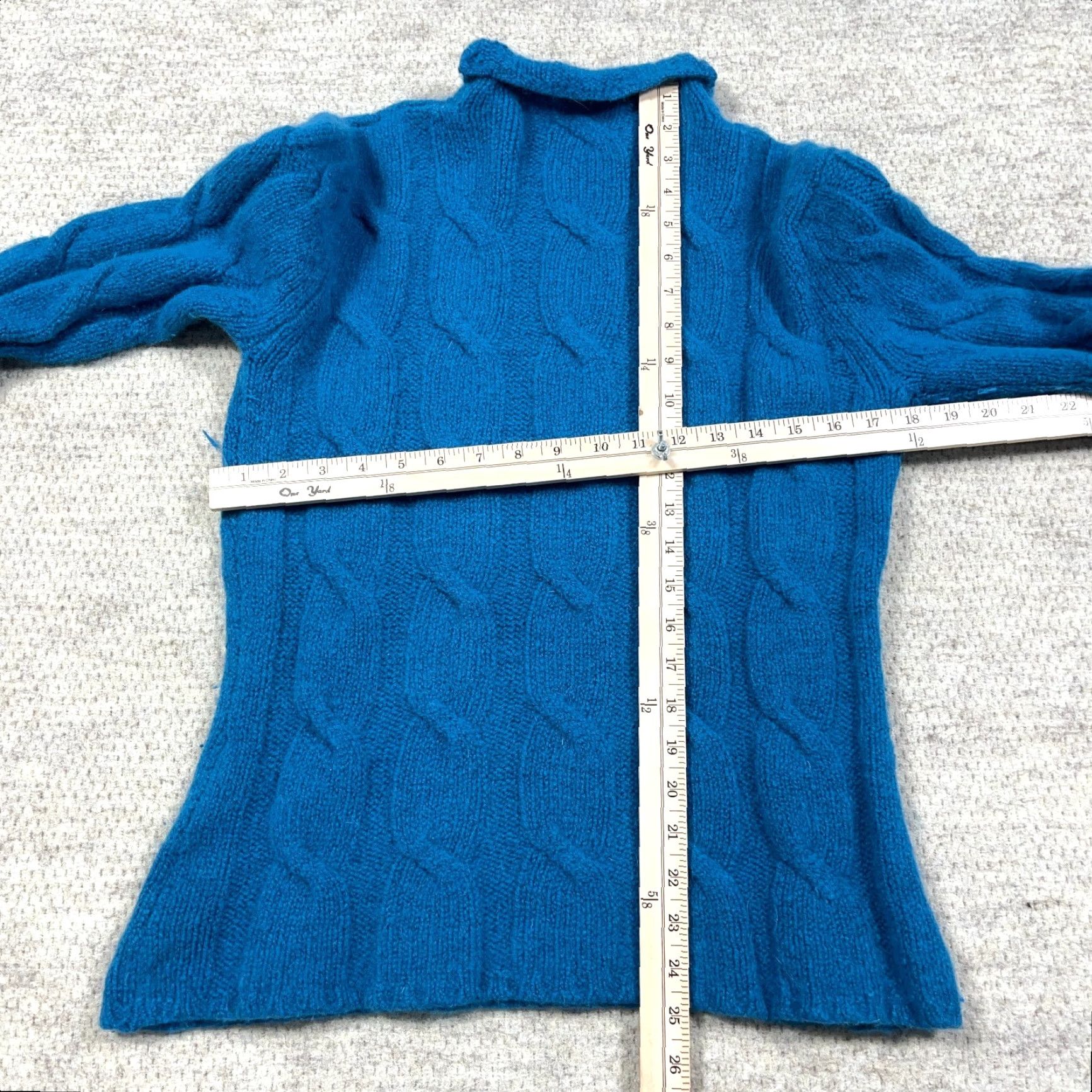 Eddie Bauer Eddie Bauer Women Sweater Large Blue Wool Cable Knit Turtle Neck Pullover Crew Neck Knitting Size L / US 10 / IT 46 - 6 Thumbnail