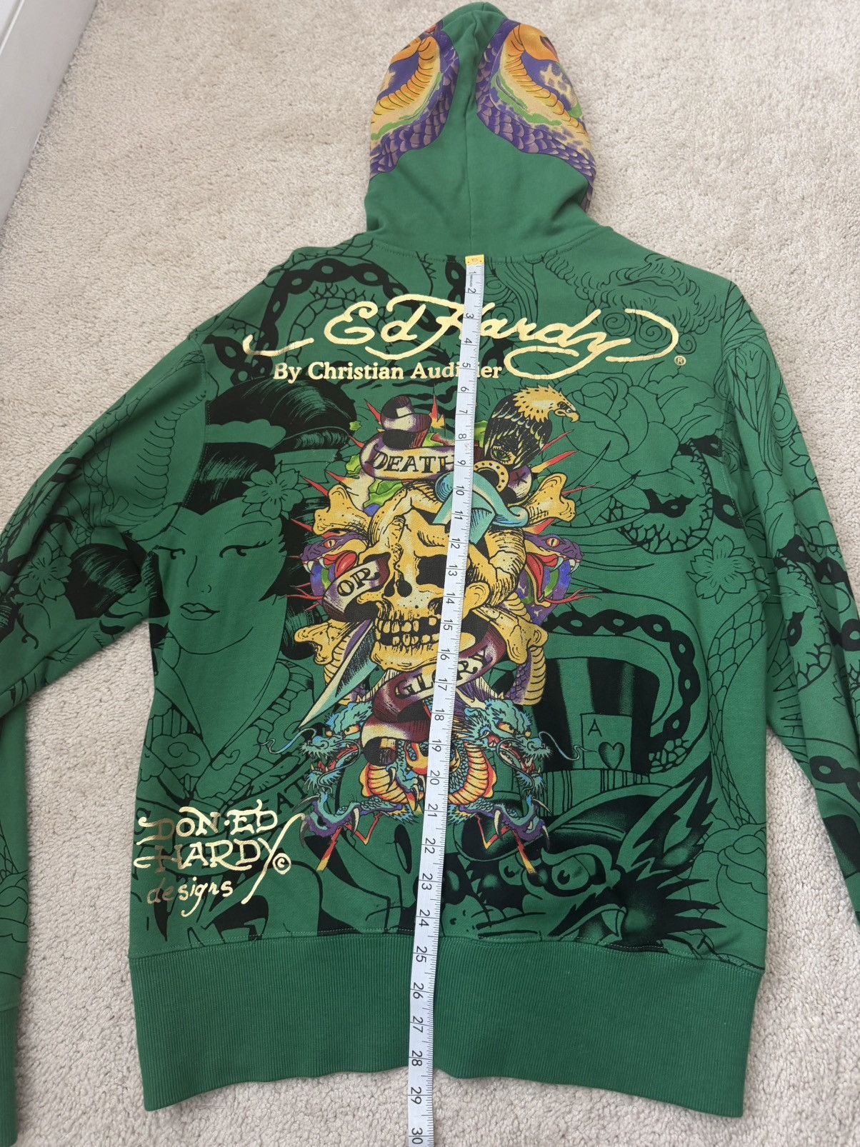 Ed Hardy Vintage Ed Hardy Rhinestone Hoodie Size US XL / EU 56 / 4 - 6 Thumbnail