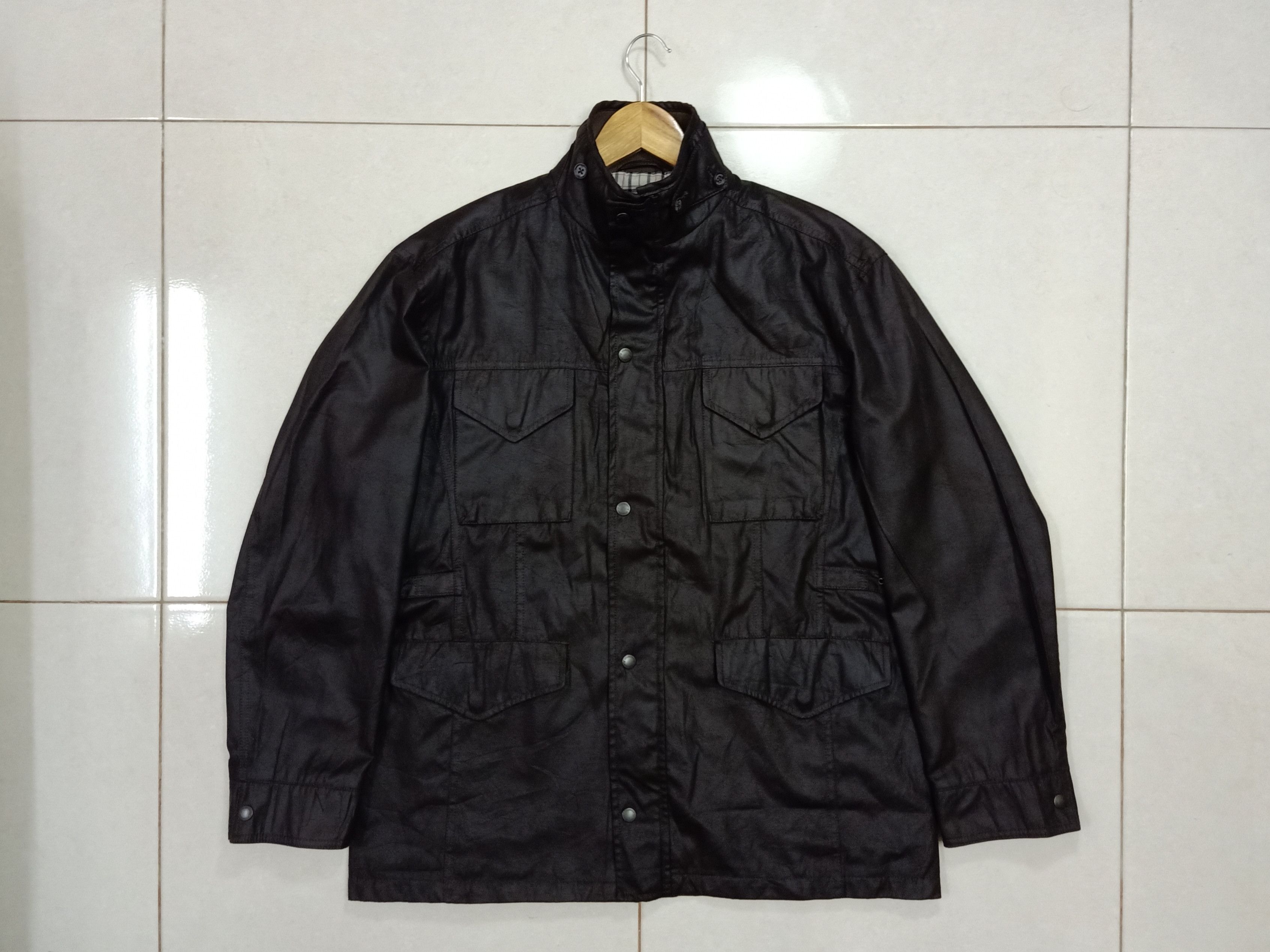Lyle & Scott LYLE & SCOTT Black Label M65 Faux Leather Dark Brown Jacket Size US XL / EU 56 / 4 - 3 Thumbnail