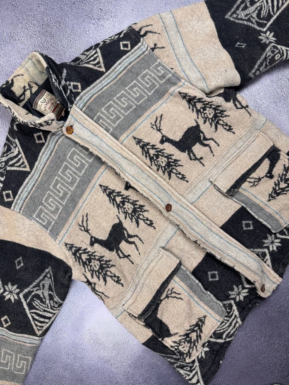 Other Vintage Himalayan Jacket Fleece deer pine trees with wool Size US XL / EU 56 / 4 - 2 Thumbnail
