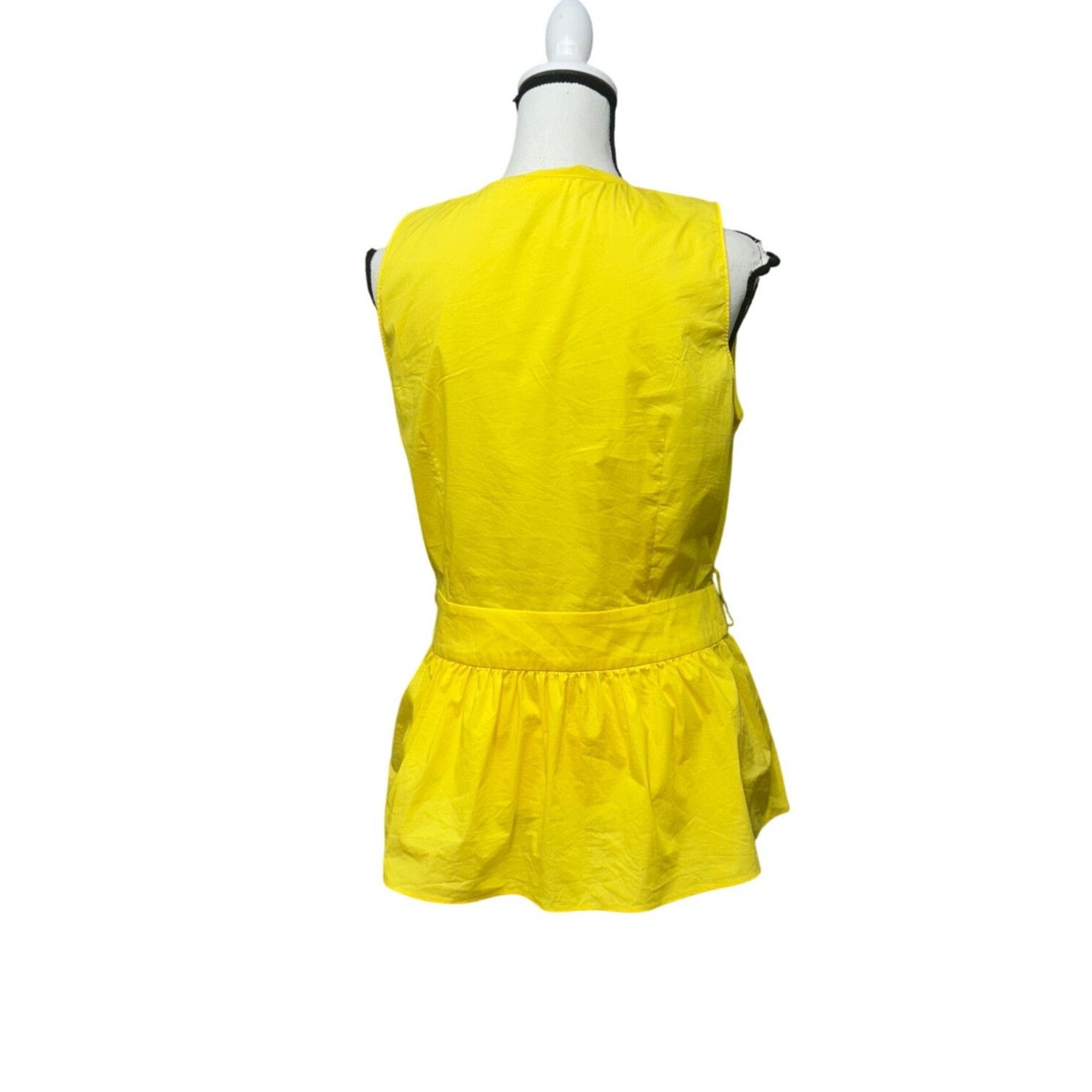 1901 1901 Surplice Wrap Peplum Sleeveless Blouse in Yellow, Sz. Size XL / US 12-14 / IT 48-50 - 5 Thumbnail