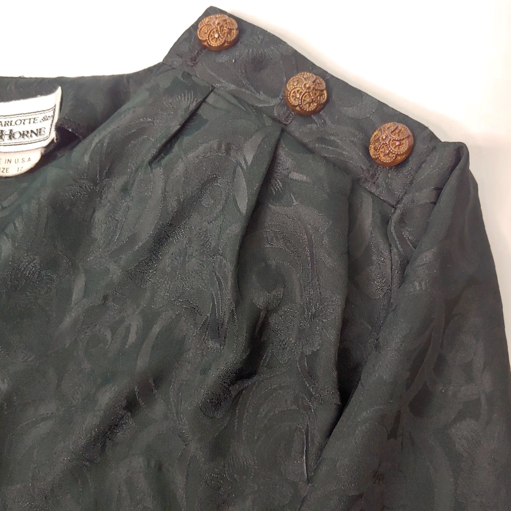 Vintage VINTAGE Charlotte Van Horne Blouse Shirt Black Floral Button Shoulder Pullover Ladies 12 Size XL / US 12-14 / IT 48-50 - 5 Thumbnail